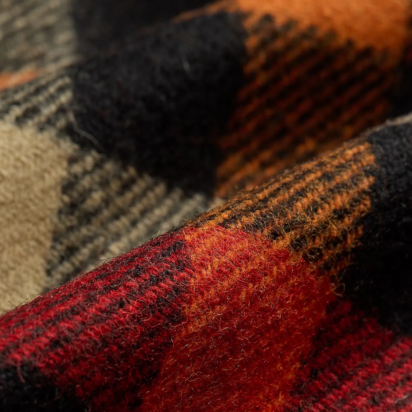 RRL by Ralph Lauren Checked Wool Overshirt Red / Orange Multi