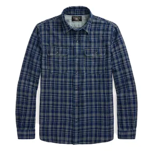 RRL By Ralph Lauren Indigo Plaid Double-Faced Workshirt Indigo Plaid/Strip