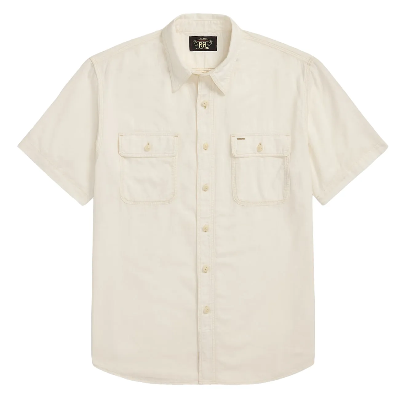 RRL By Ralph Lauren Matlock S/S Short Sleeve Sport Shirt Natural / Off-White