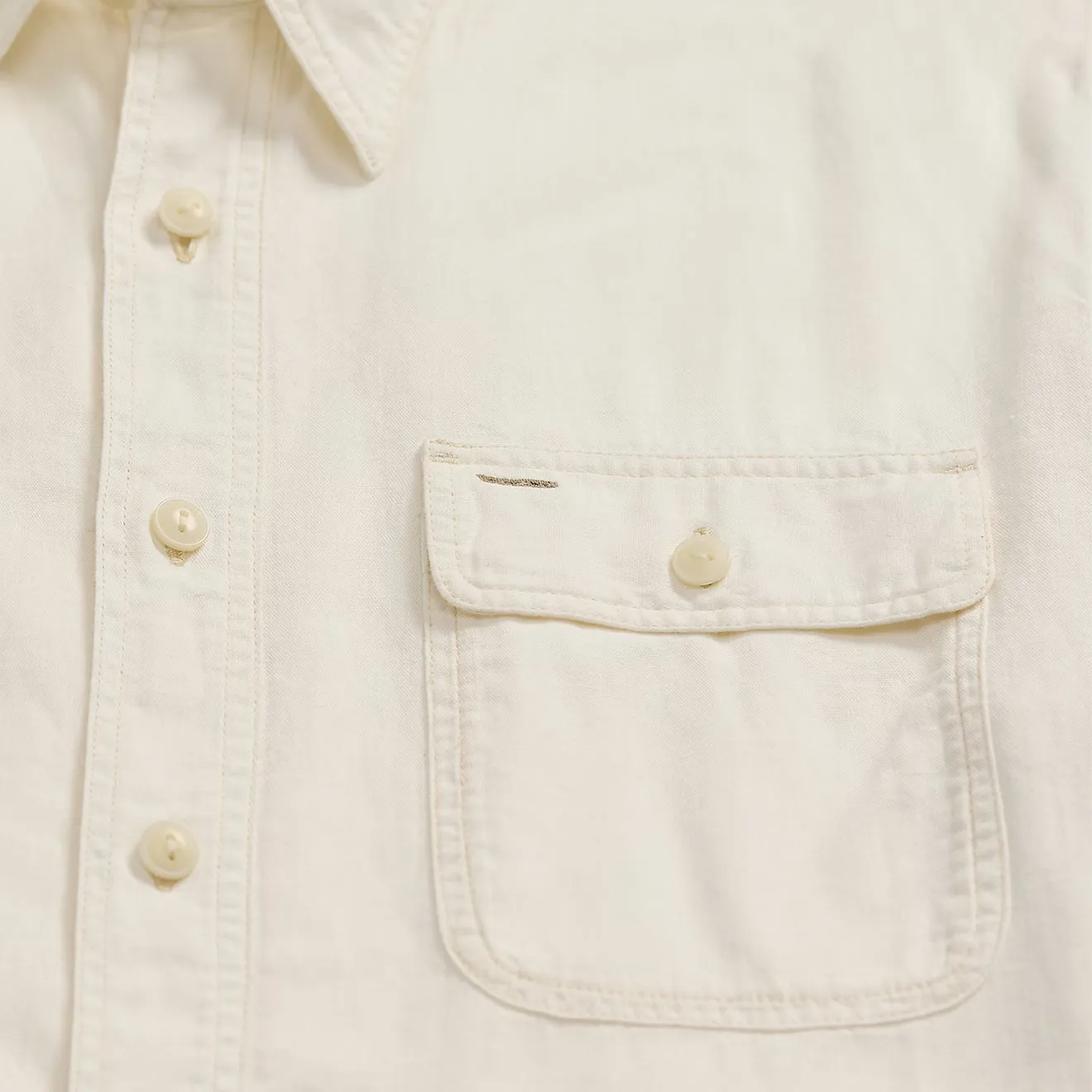 RRL By Ralph Lauren Matlock S/S Short Sleeve Sport Shirt Natural / Off-White