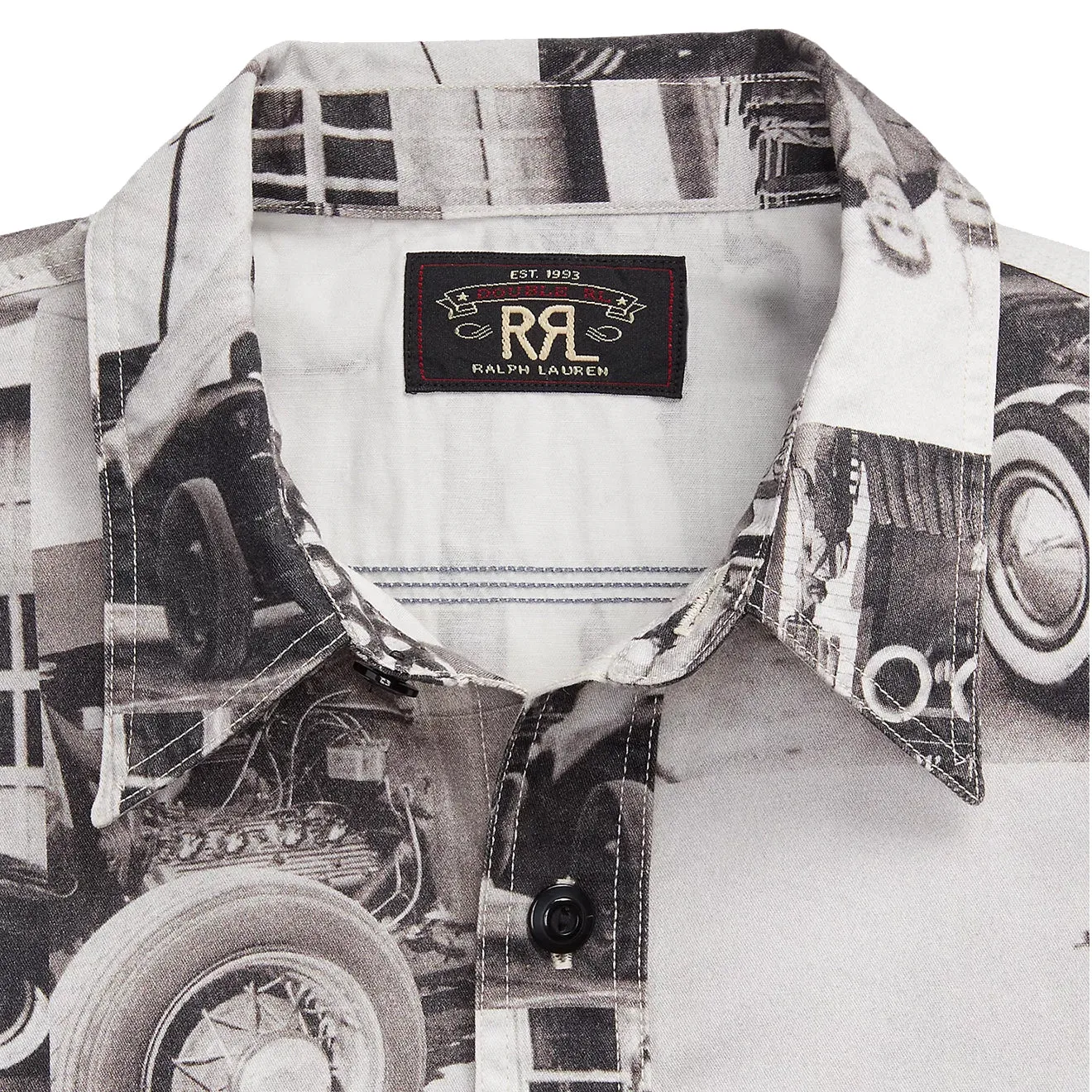 RRL by Ralph Lauren Photo-Print Twill Workshirt Black/White
