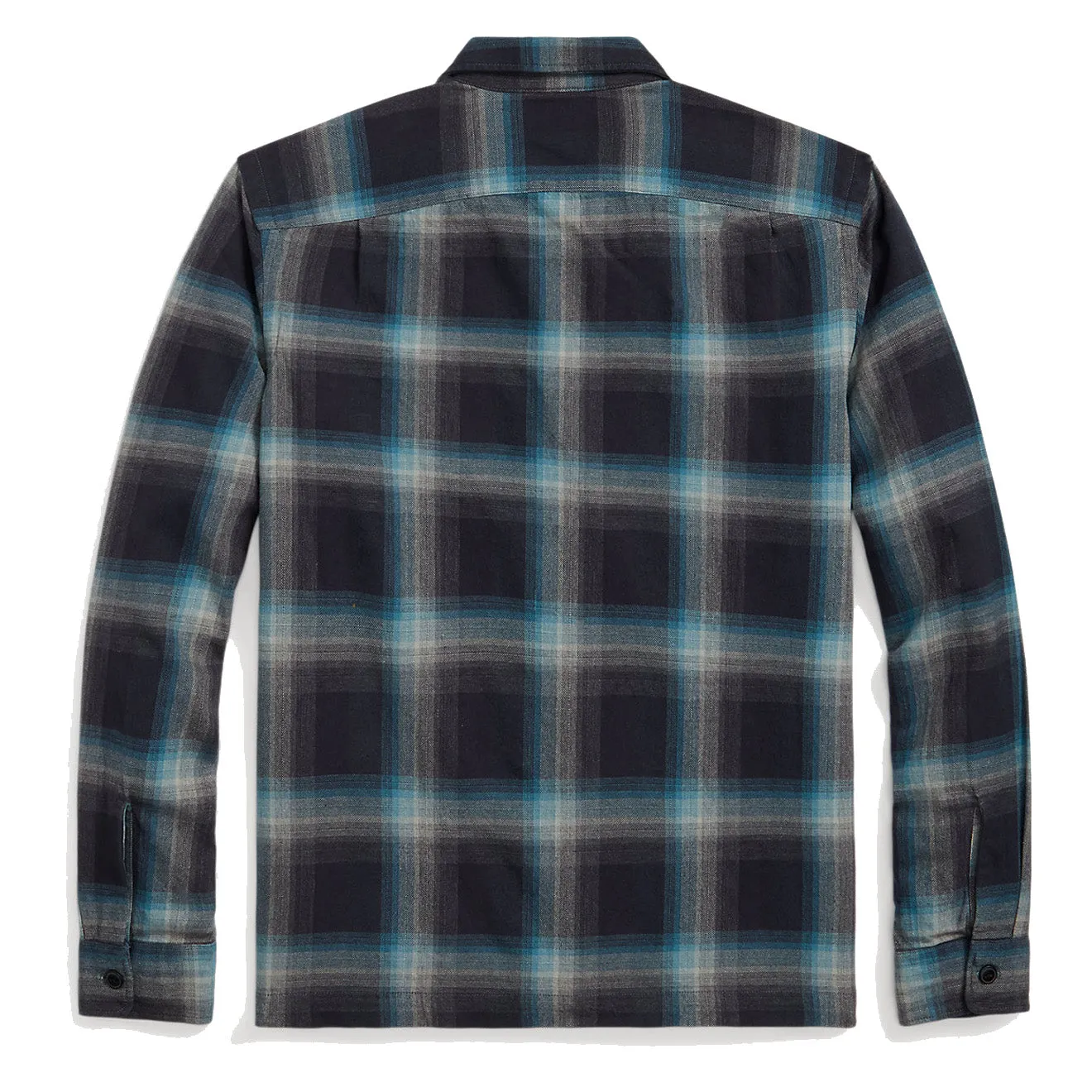 RRL by Ralph Lauren Plaid Jaspe Twill Camp Workshirt Black/Blue