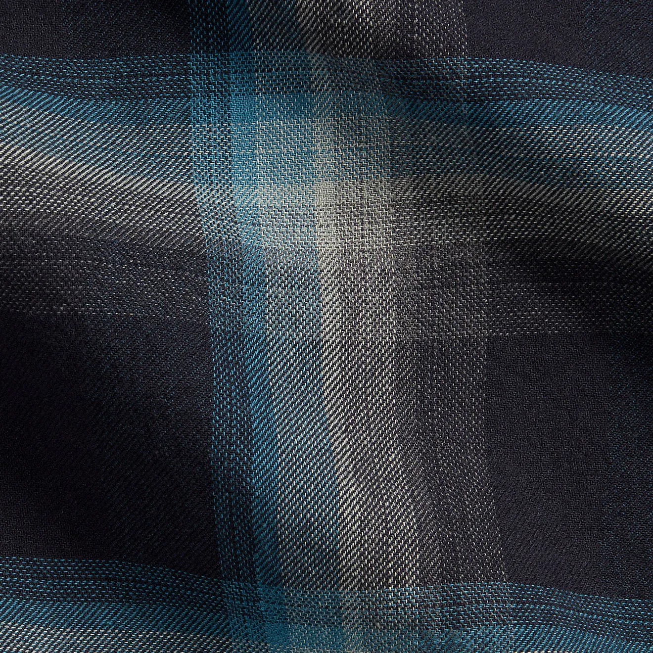 RRL by Ralph Lauren Plaid Jaspe Twill Camp Workshirt Black/Blue