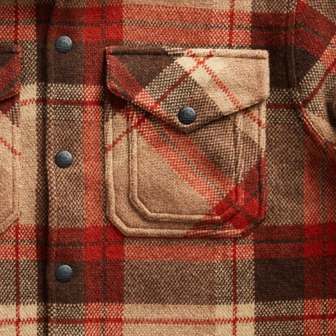 RRL by Ralph Lauren Plaid Wool Workshirt Jumper Orange Tan Multi