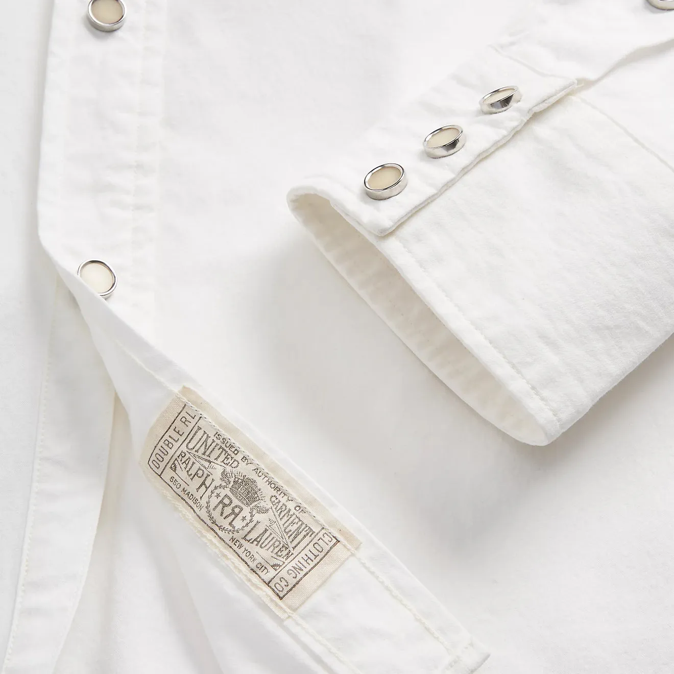 RRL by Ralph Lauren Slim Fit Poplin Western Shirt White