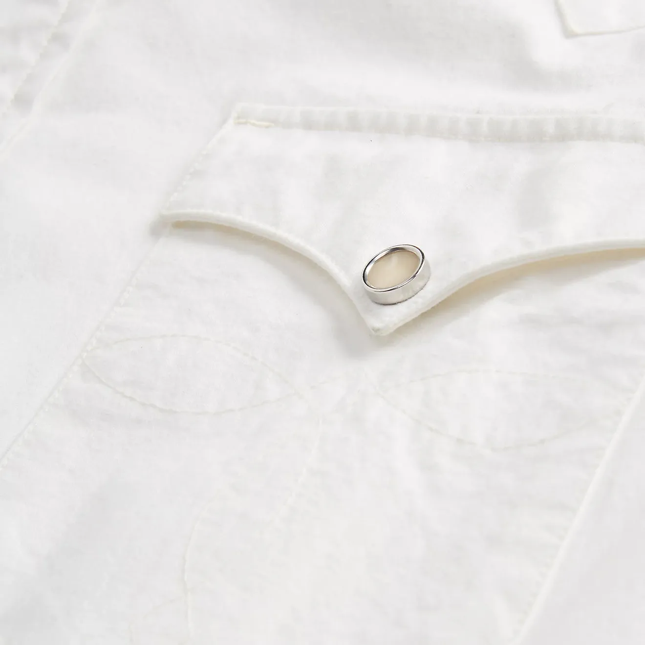 RRL by Ralph Lauren Slim Fit Poplin Western Shirt White