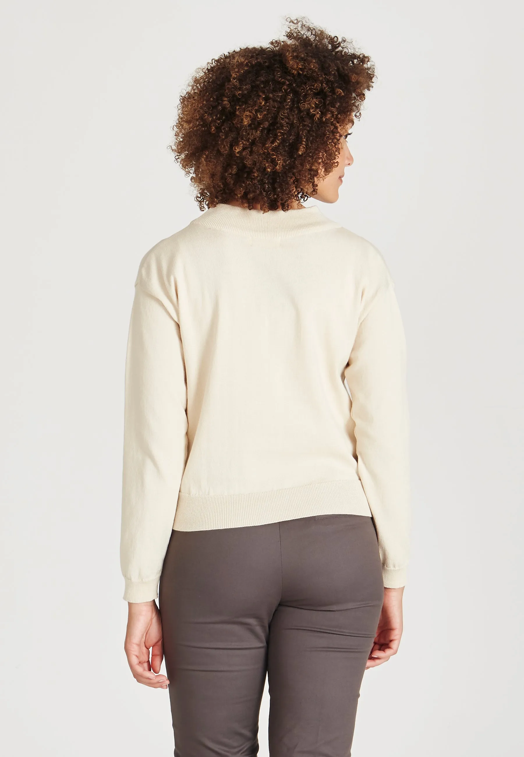 SABRINA Knitted Sweater Made From Organic Cotton - Light Beige Givn Berlin