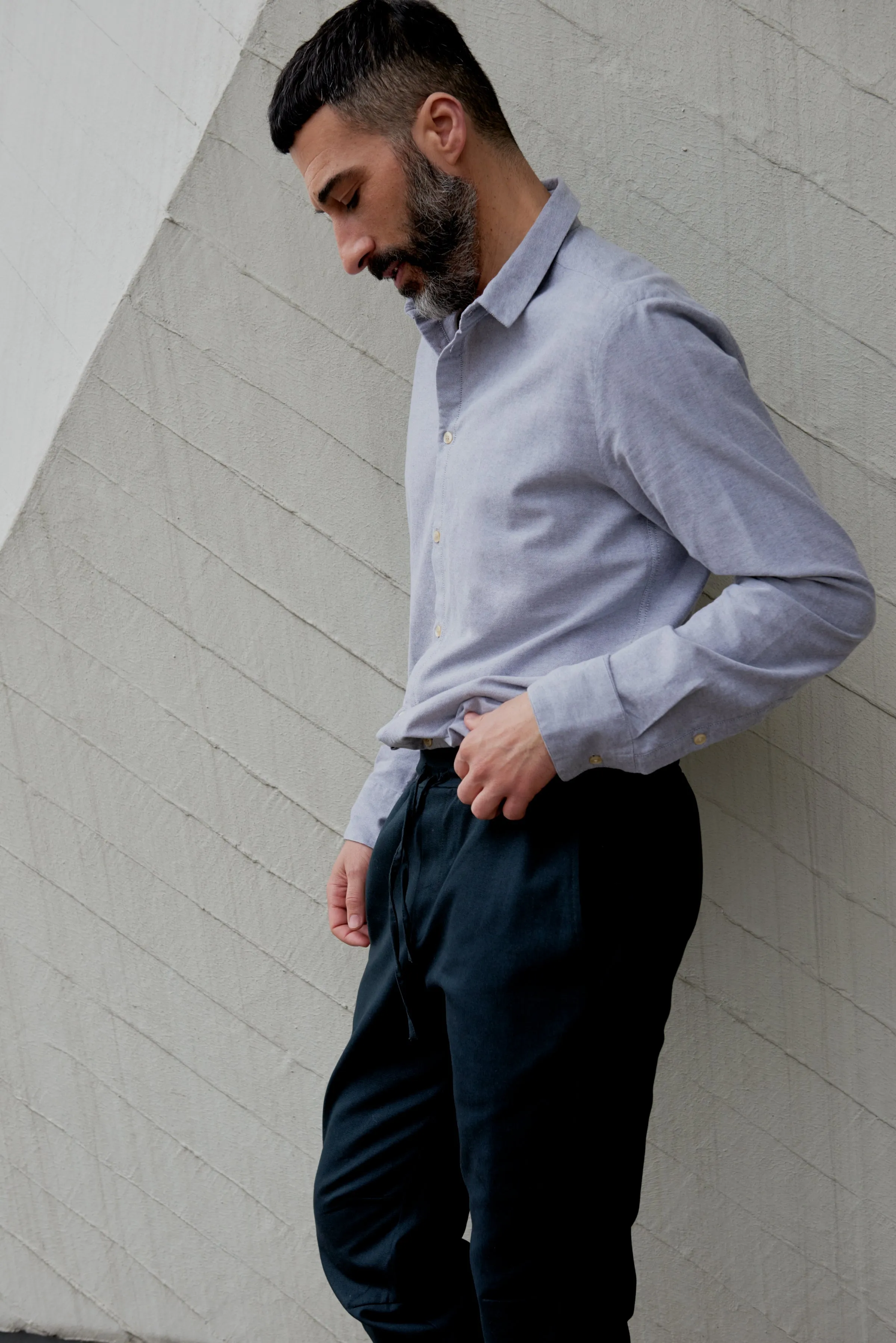 Shirt KENT organic cotton - Mid Grey (Oxford) Givn Berlin