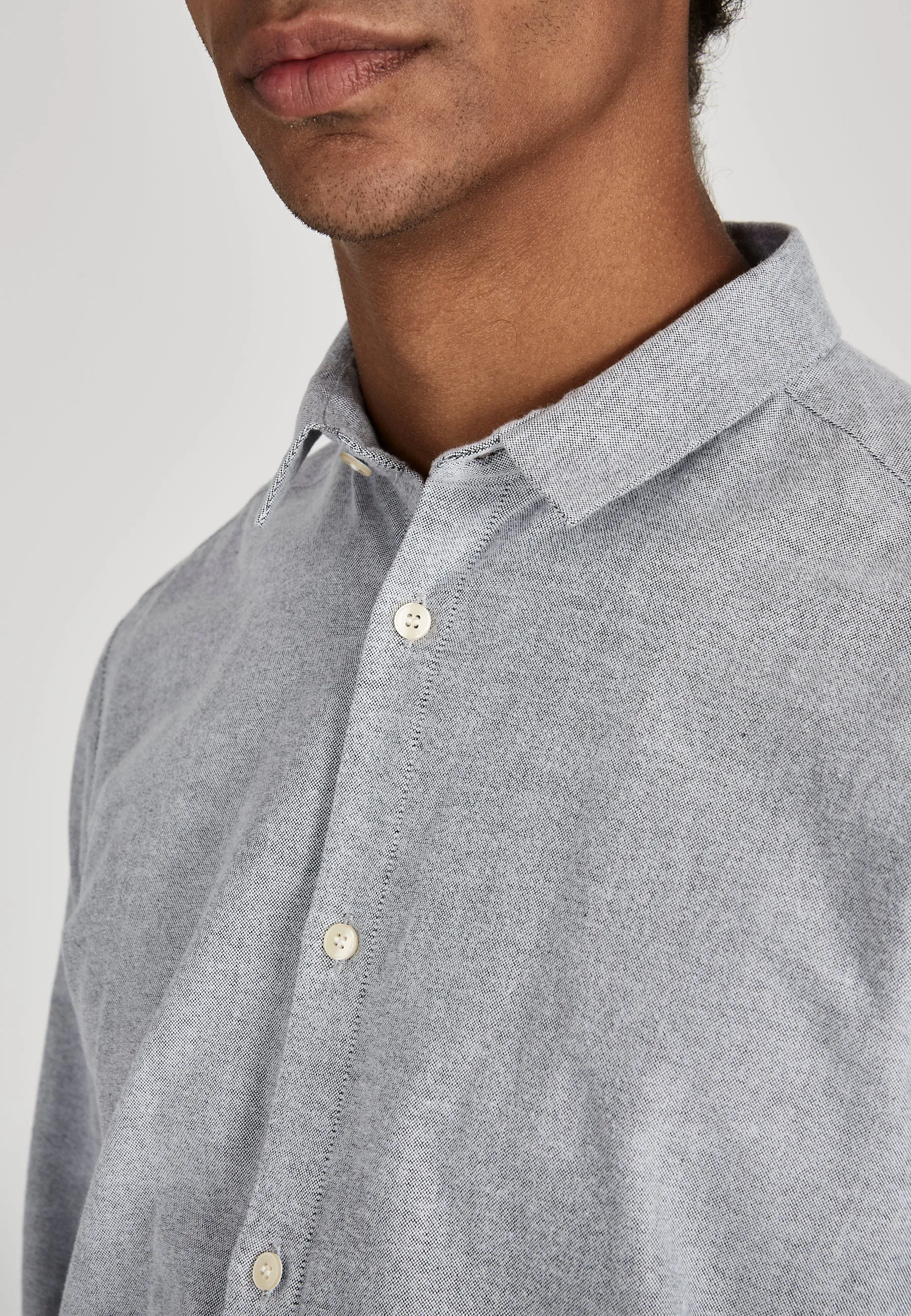 Shirt KENT organic cotton - Mid Grey (Oxford) Givn Berlin