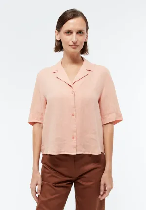 Short sleeve blouse GBCAROL relaxed in linen - Light Apricot (Linen) Givn Berlin