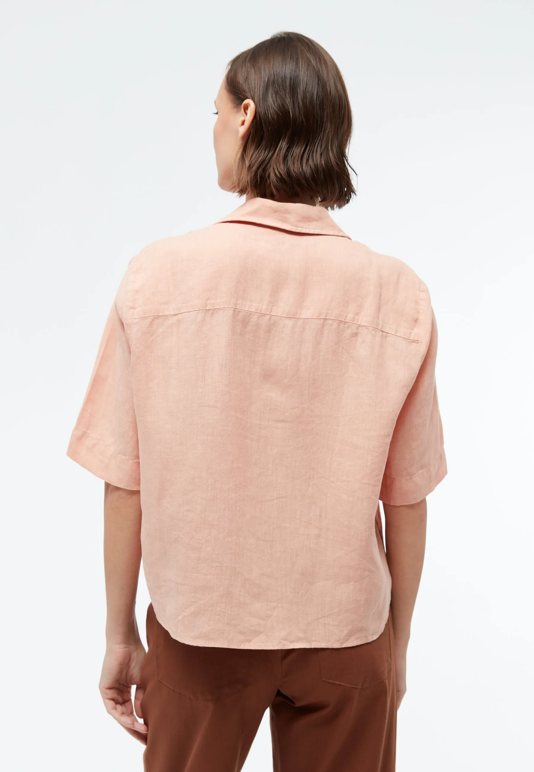 Short sleeve blouse GBCAROL relaxed in linen - Light Apricot (Linen) Givn Berlin