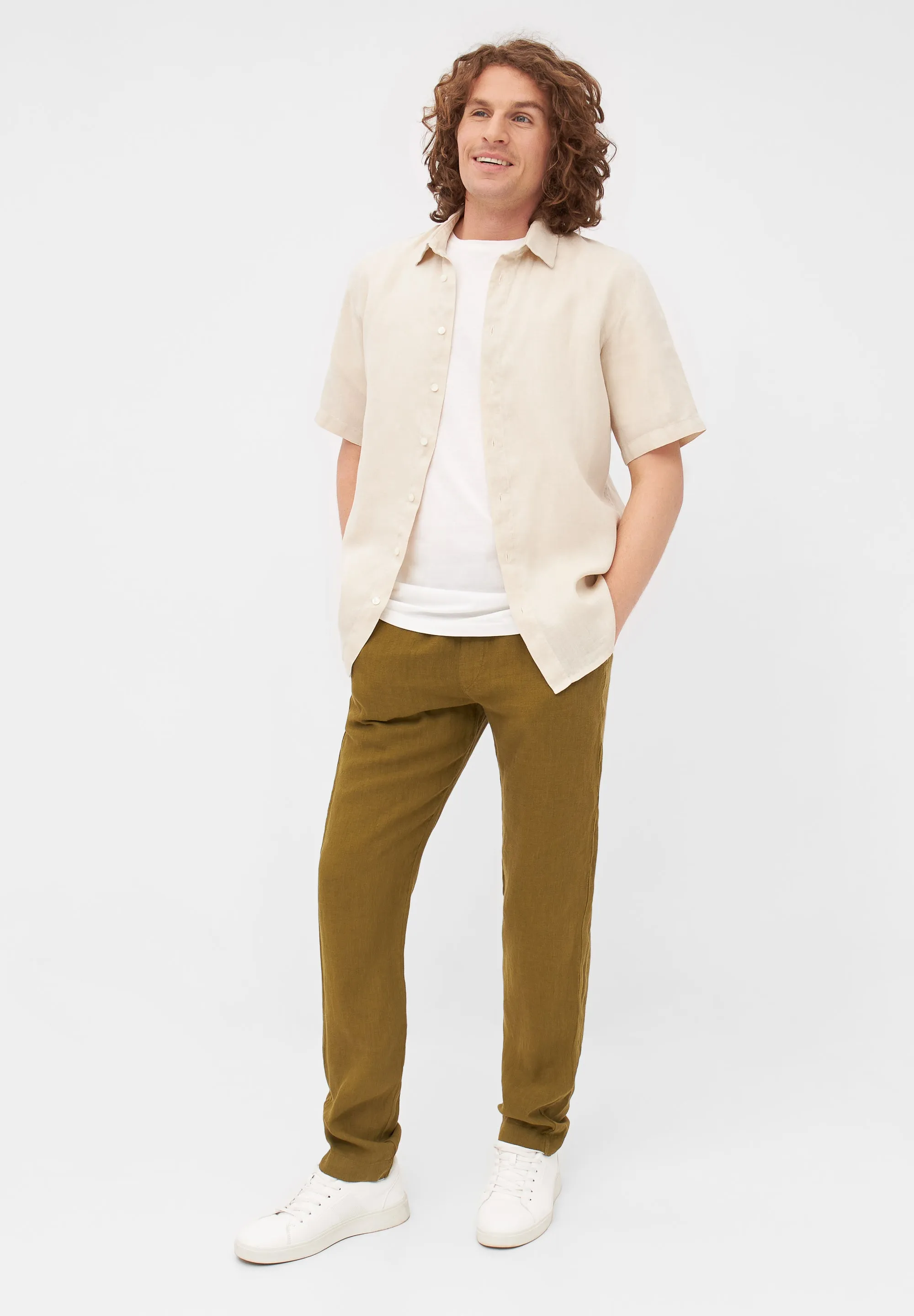 Short Sleeve Shirt GBDYLAN In Linen - Beige (Linen) Givn Berlin