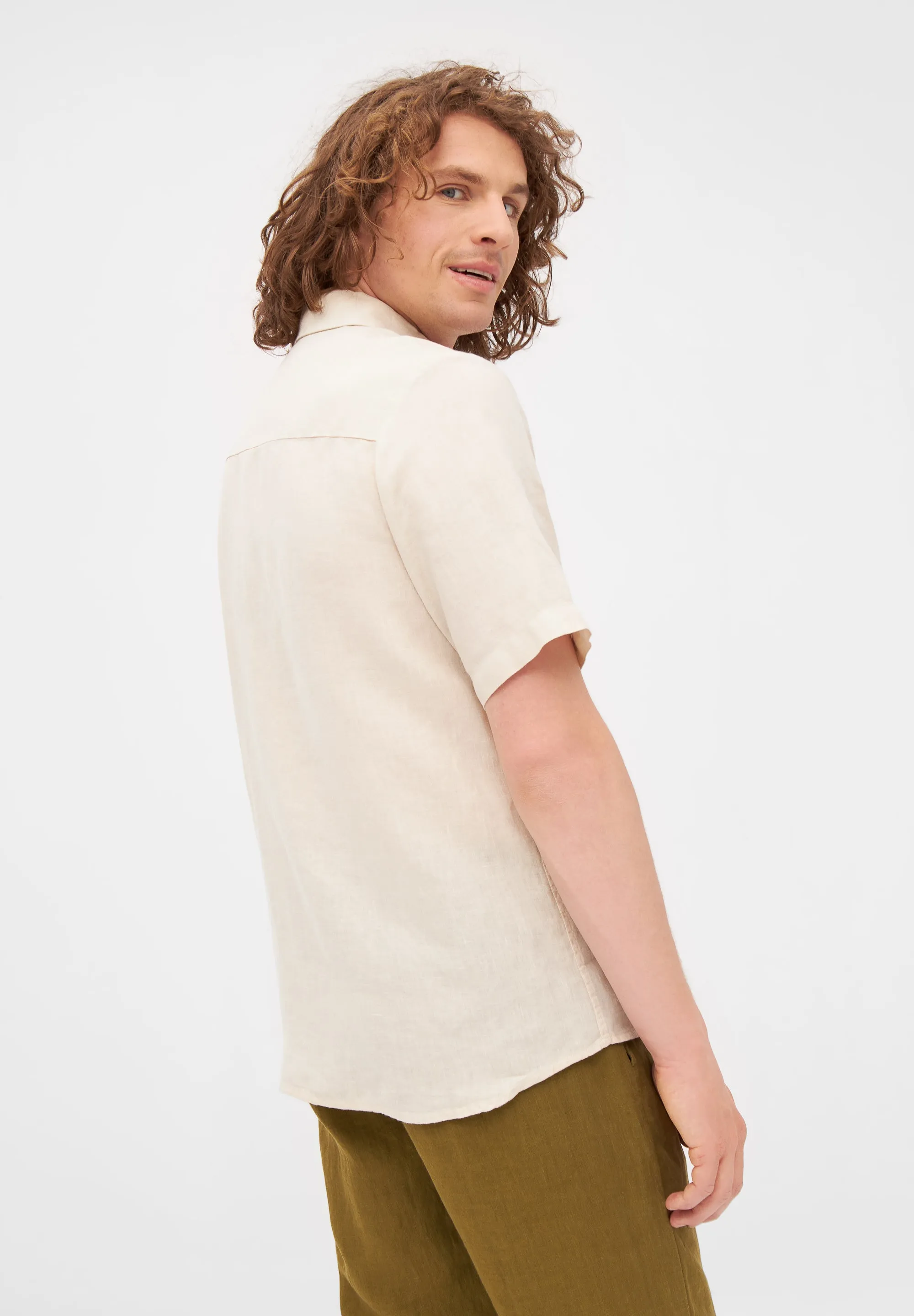 Short Sleeve Shirt GBDYLAN In Linen - Beige (Linen) Givn Berlin