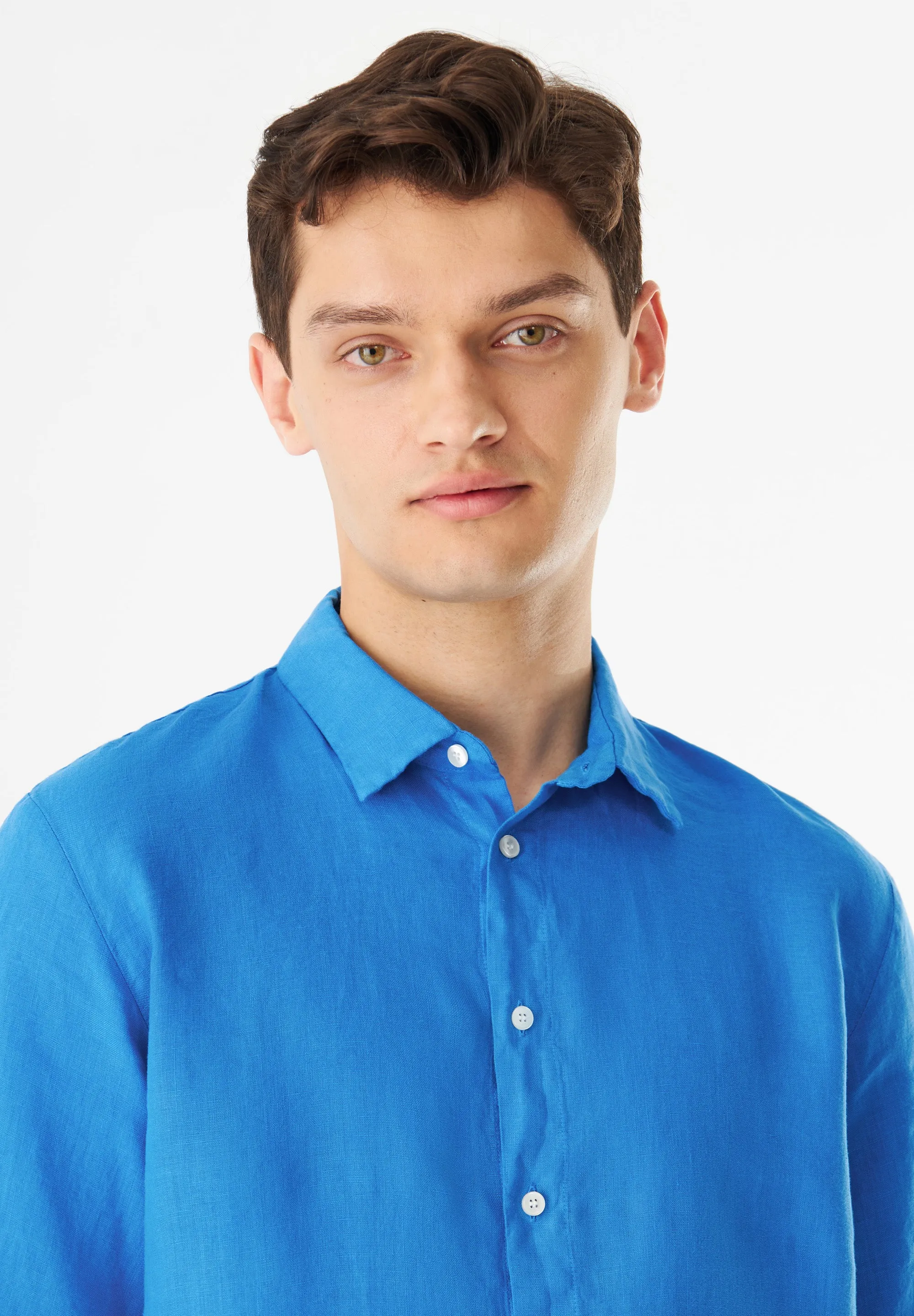 Short Sleeve Shirt GBDYLAN In Linen - French Blue (Linen) Givn Berlin