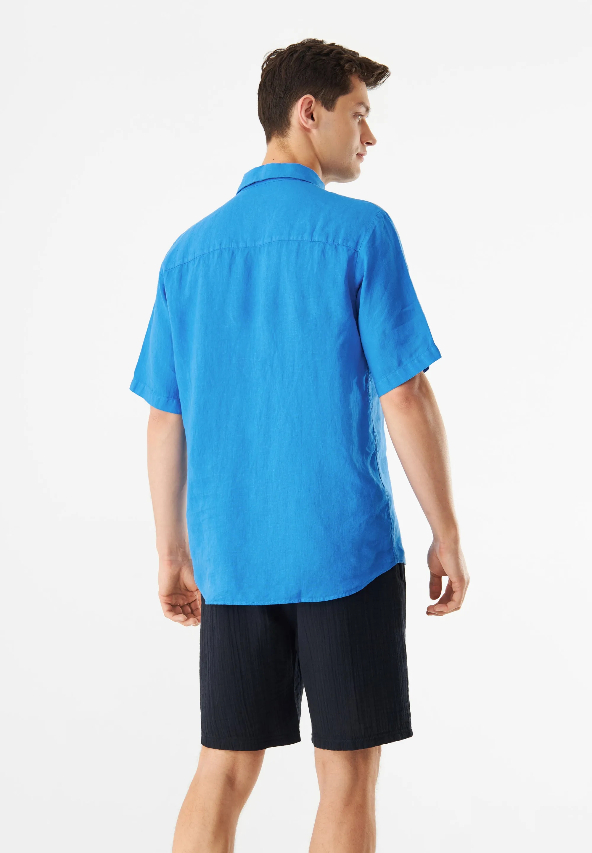 Short Sleeve Shirt GBDYLAN In Linen - French Blue (Linen) Givn Berlin