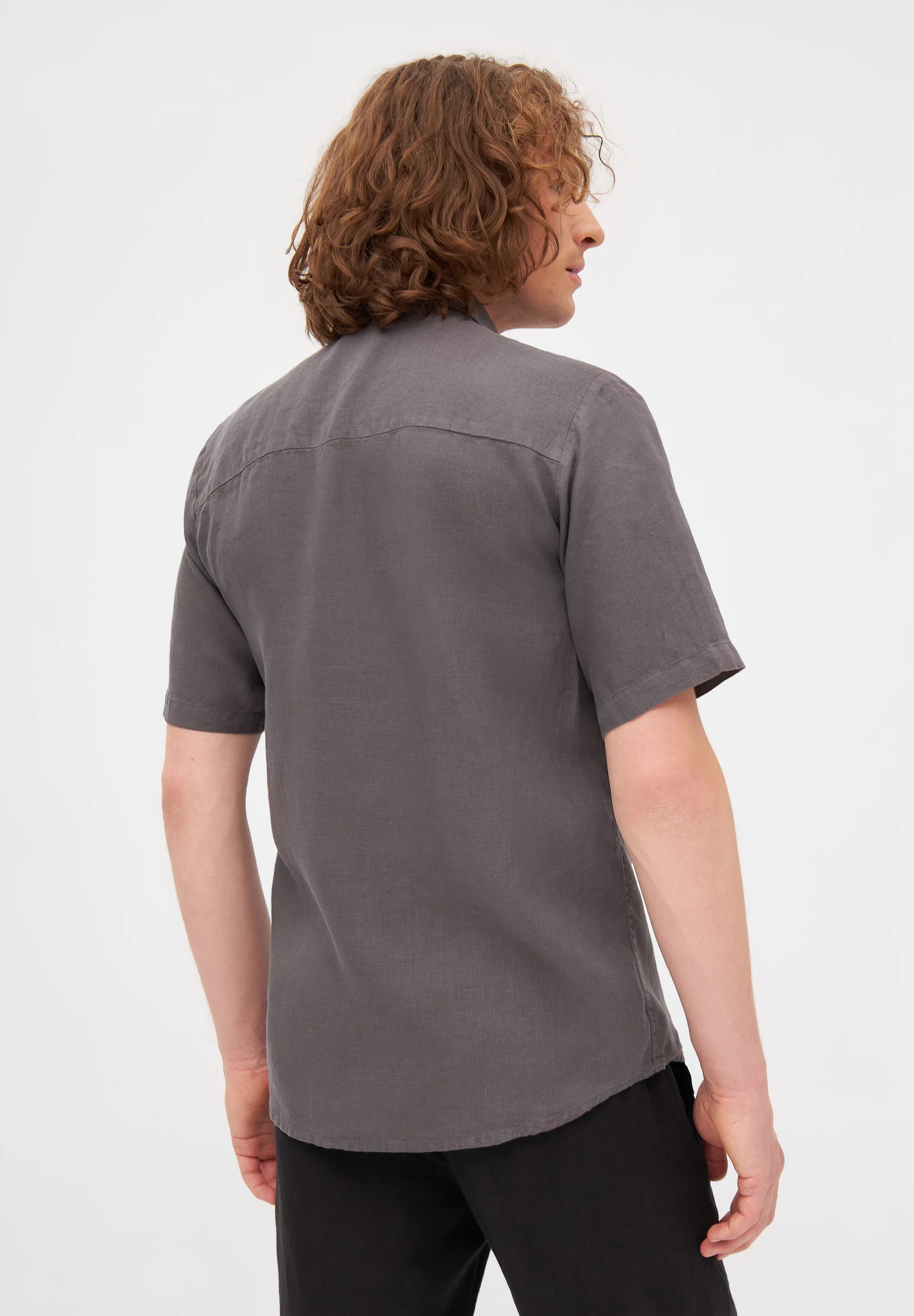 Short Sleeve Shirt GBDYLAN In Linen - Taupe (Linen) Givn Berlin