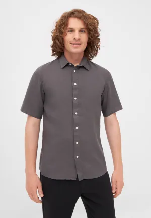 Short Sleeve Shirt GBDYLAN In Linen - Taupe (Linen) Givn Berlin
