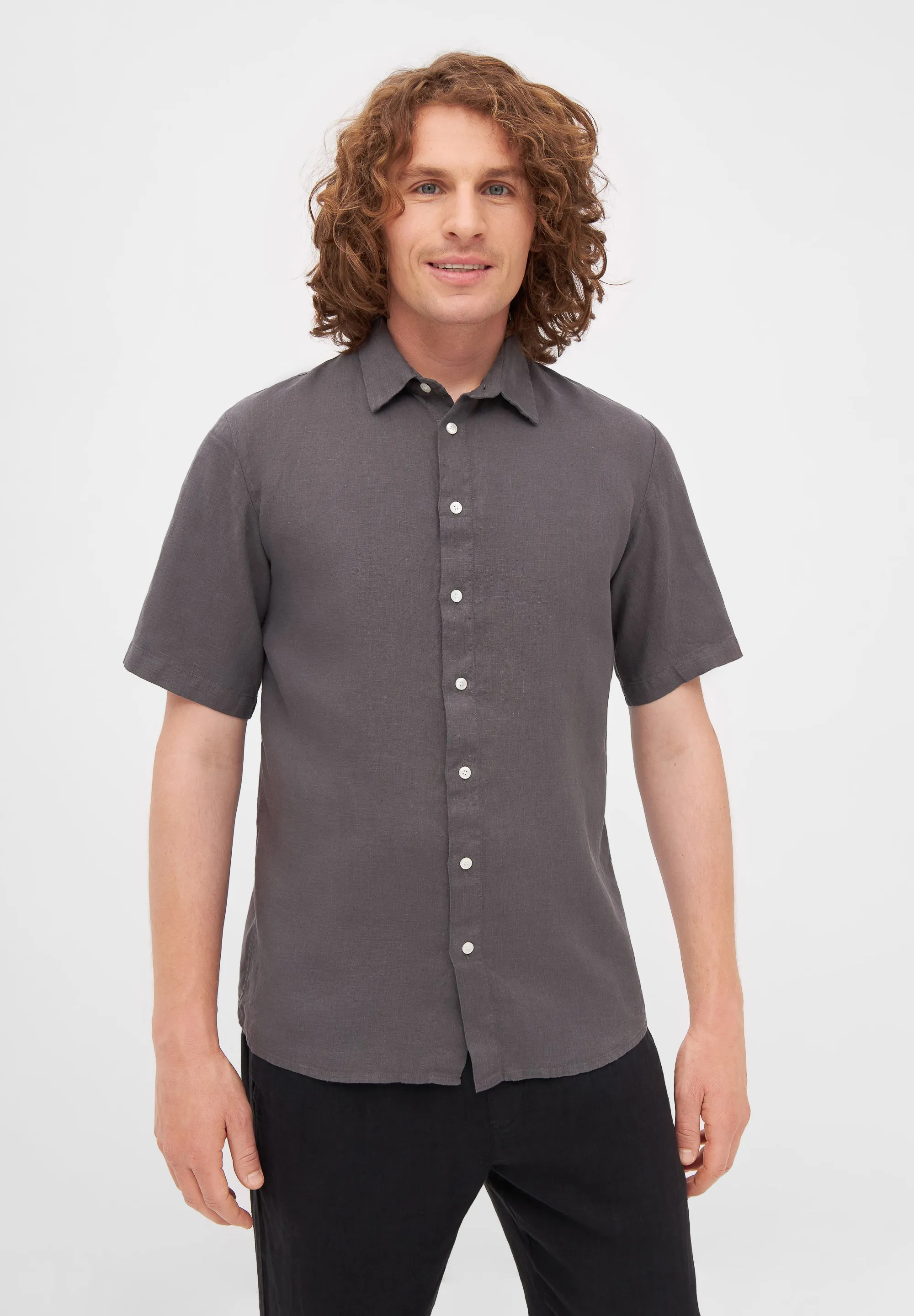 Short Sleeve Shirt GBDYLAN In Linen - Taupe (Linen) Givn Berlin