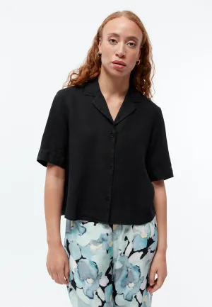 Short-sleeved blouse GBCAROL relaxed in linen - Black (Linen) Givn Berlin