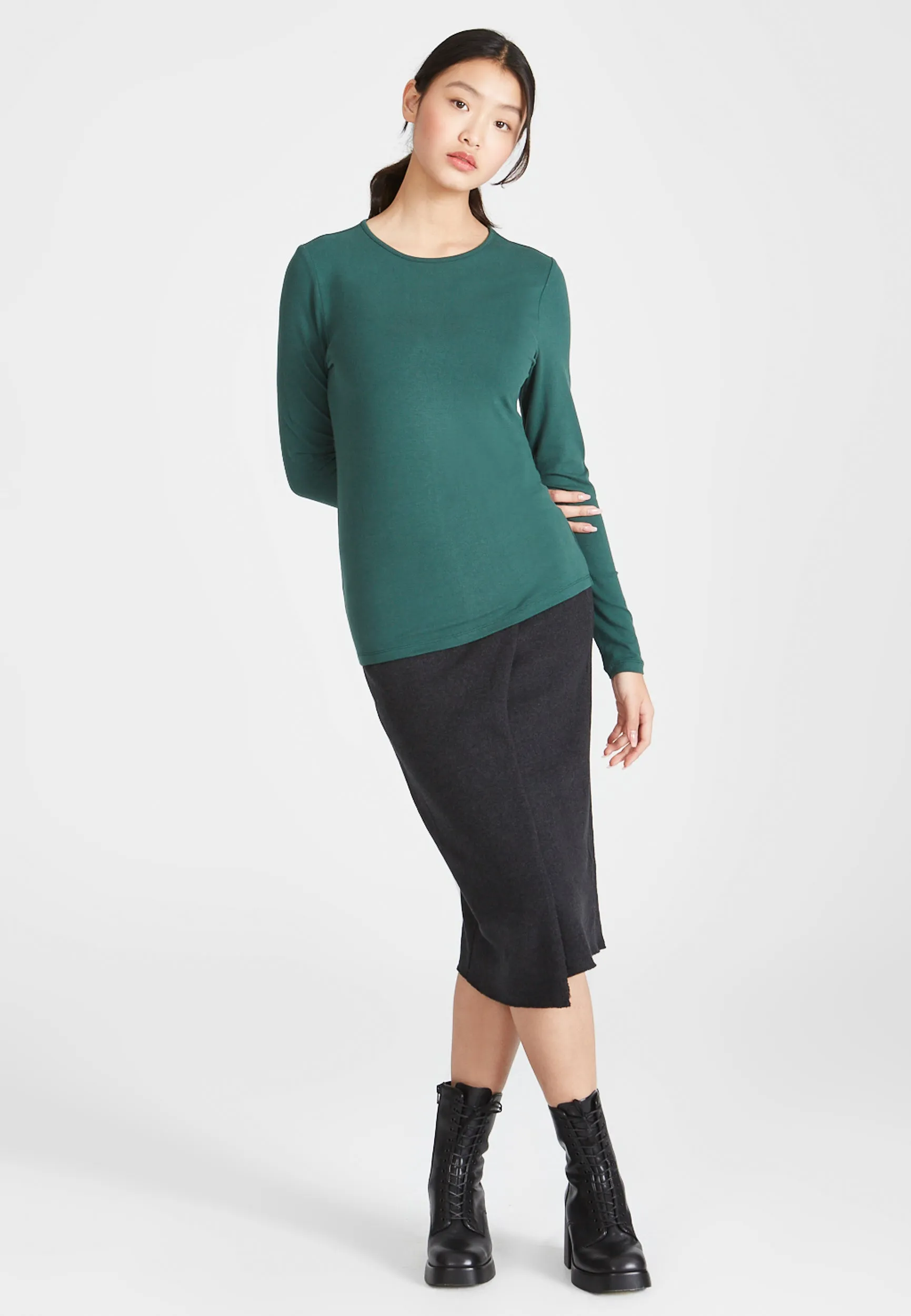 SONJA longsleeve in TENCEL™ Lyocell - Cedar Green (Tencel) Givn Berlin
