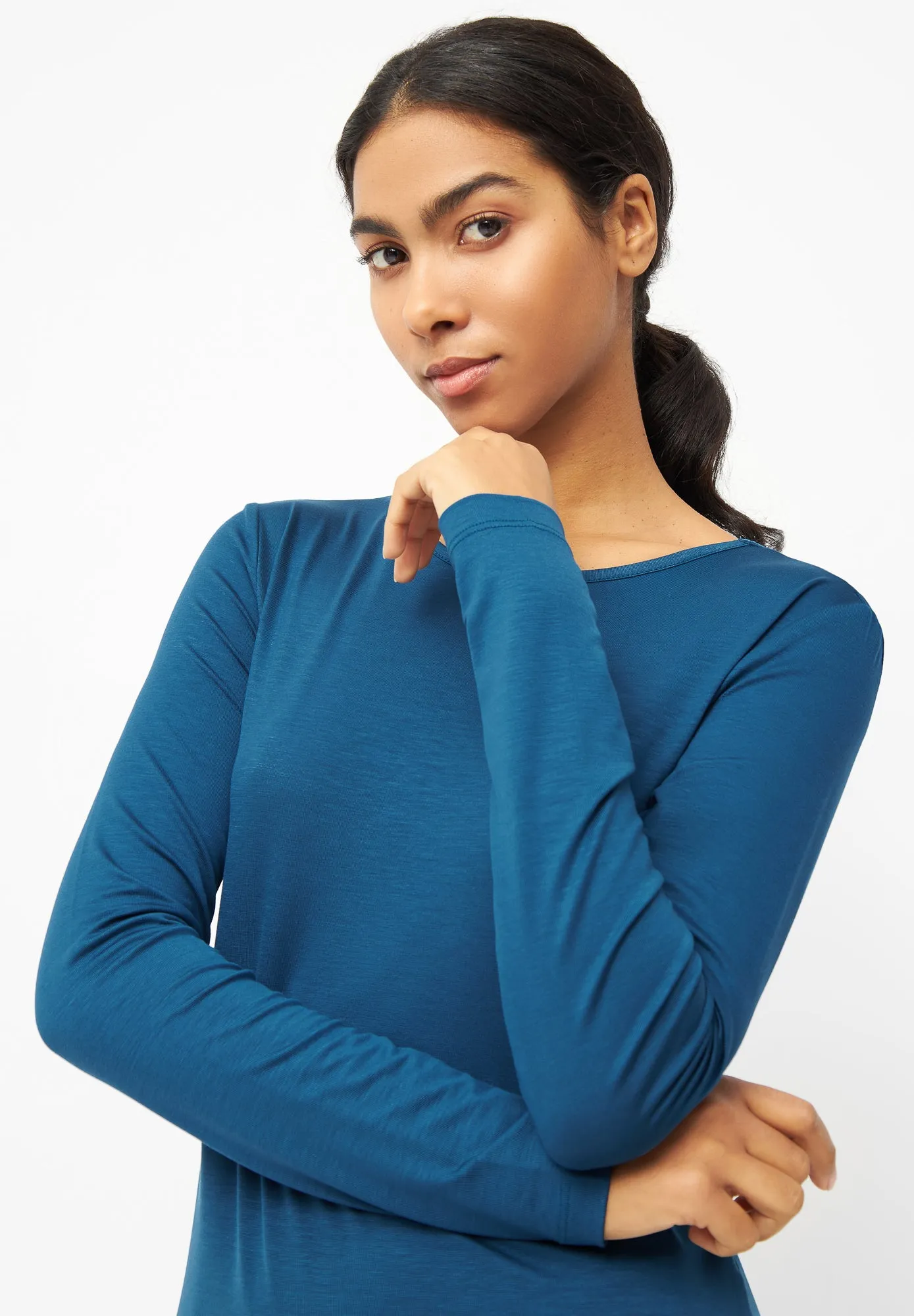 SONJA longsleeve in TENCEL™ Lyocell - Moroccan Blue (Tencel) Givn Berlin