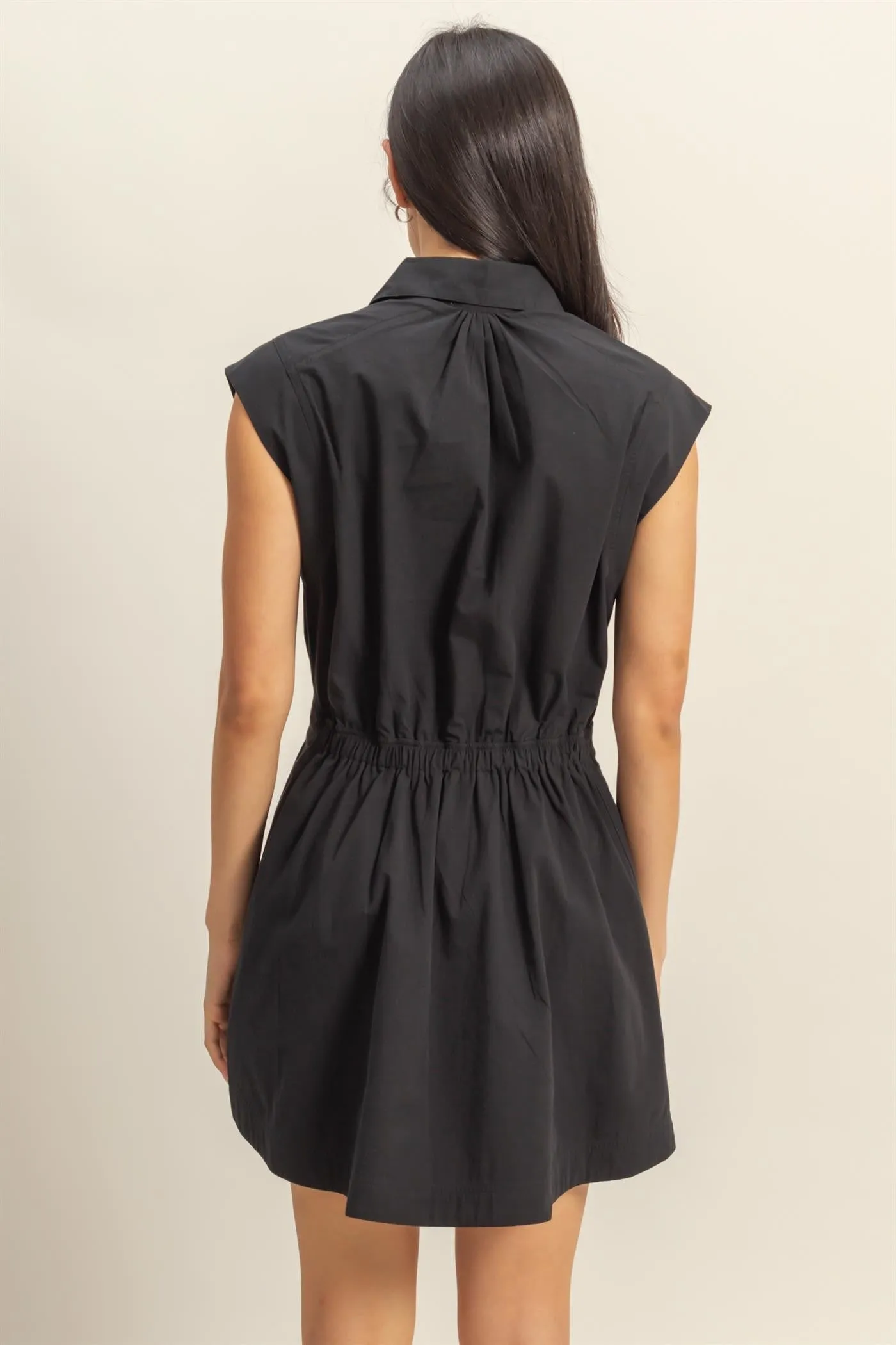 SPLIT NECK COLLARED DRESS
