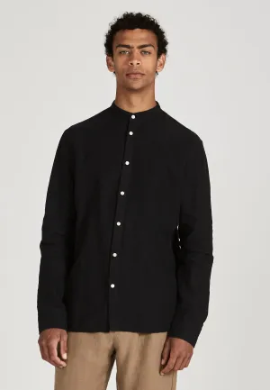 Stand-up collar linen shirt WES - Black (Linen) Givn Berlin