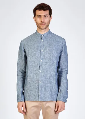 Stand-up collar linen shirt WES - Light Blue (Linen) Givn Berlin
