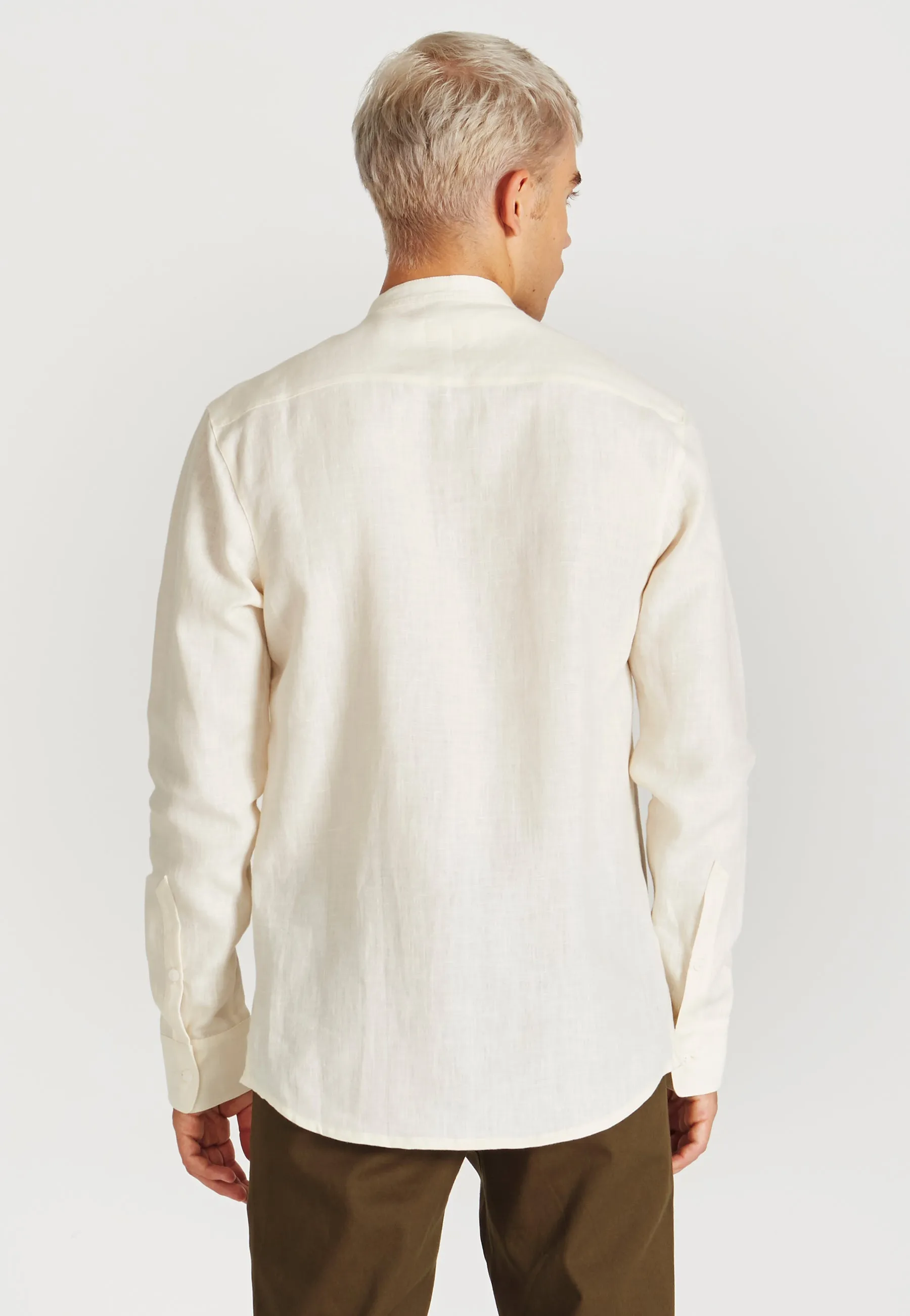 Stand-up collar linen shirt WES - Off White (Linen) Givn Berlin