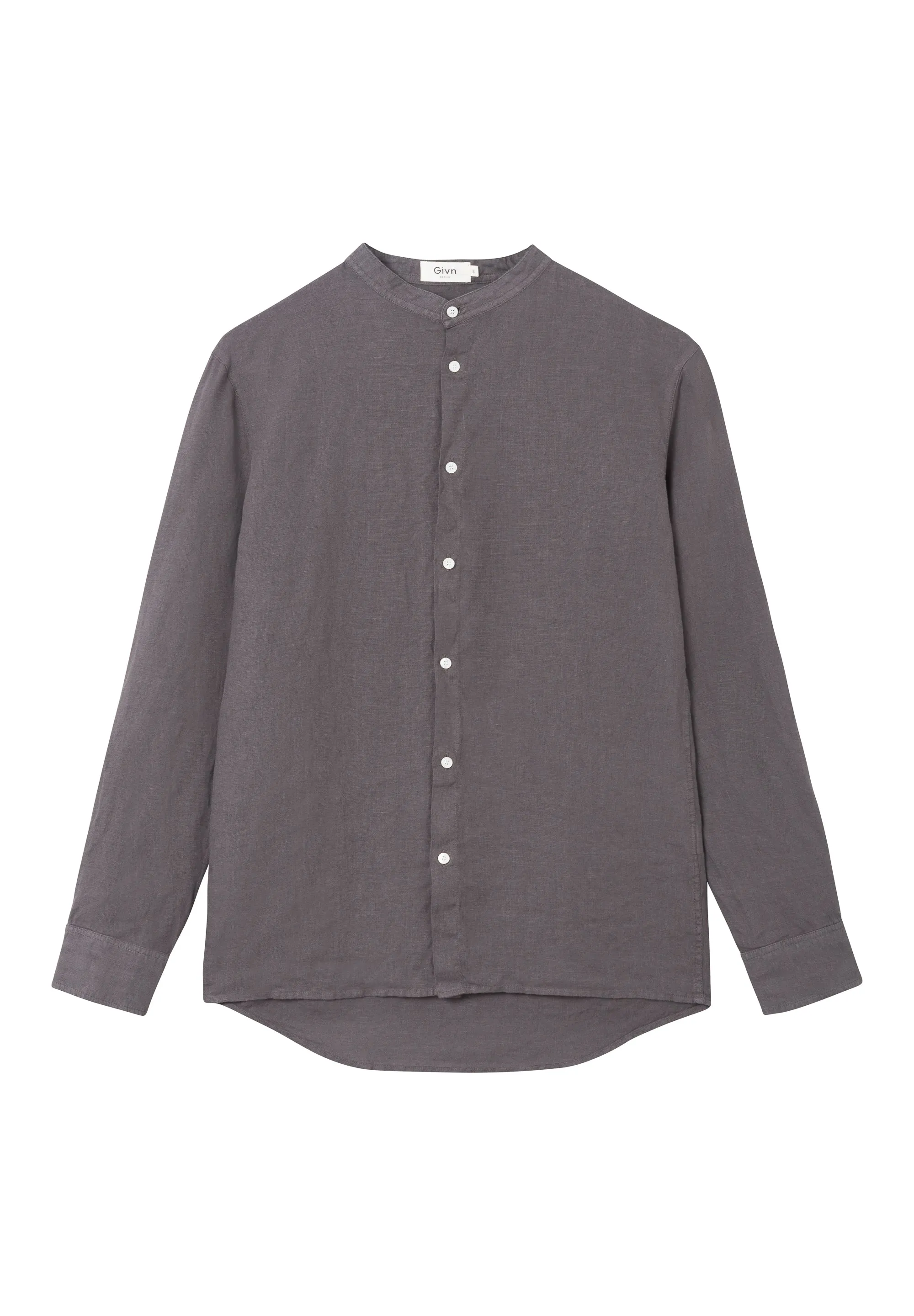 Stand-up collar linen shirt WES - Taupe (Linen) Givn Berlin