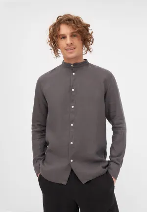 Stand-up collar linen shirt WES - Taupe (Linen) Givn Berlin