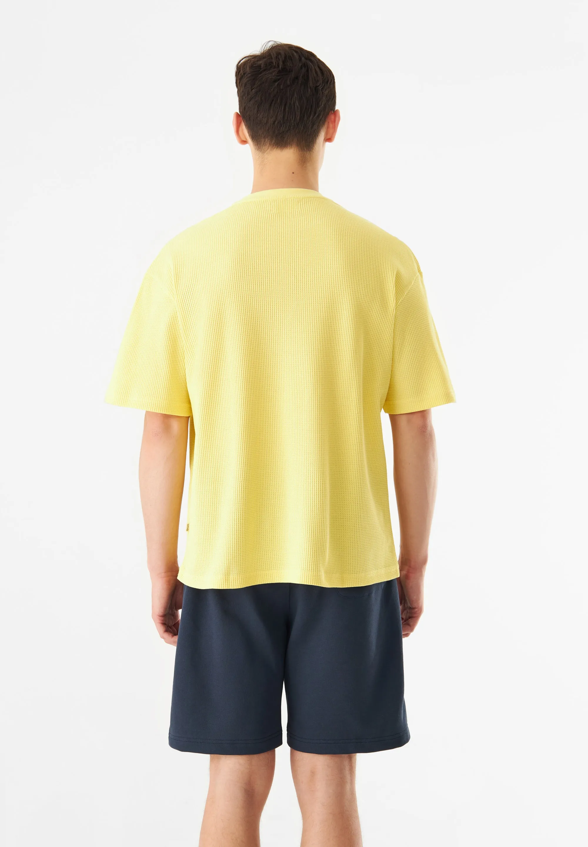 Structured T-shirt GBCLIFF Relaxed Fit Made From Organic Cotton - Lemon (Waffle) Givn Berlin