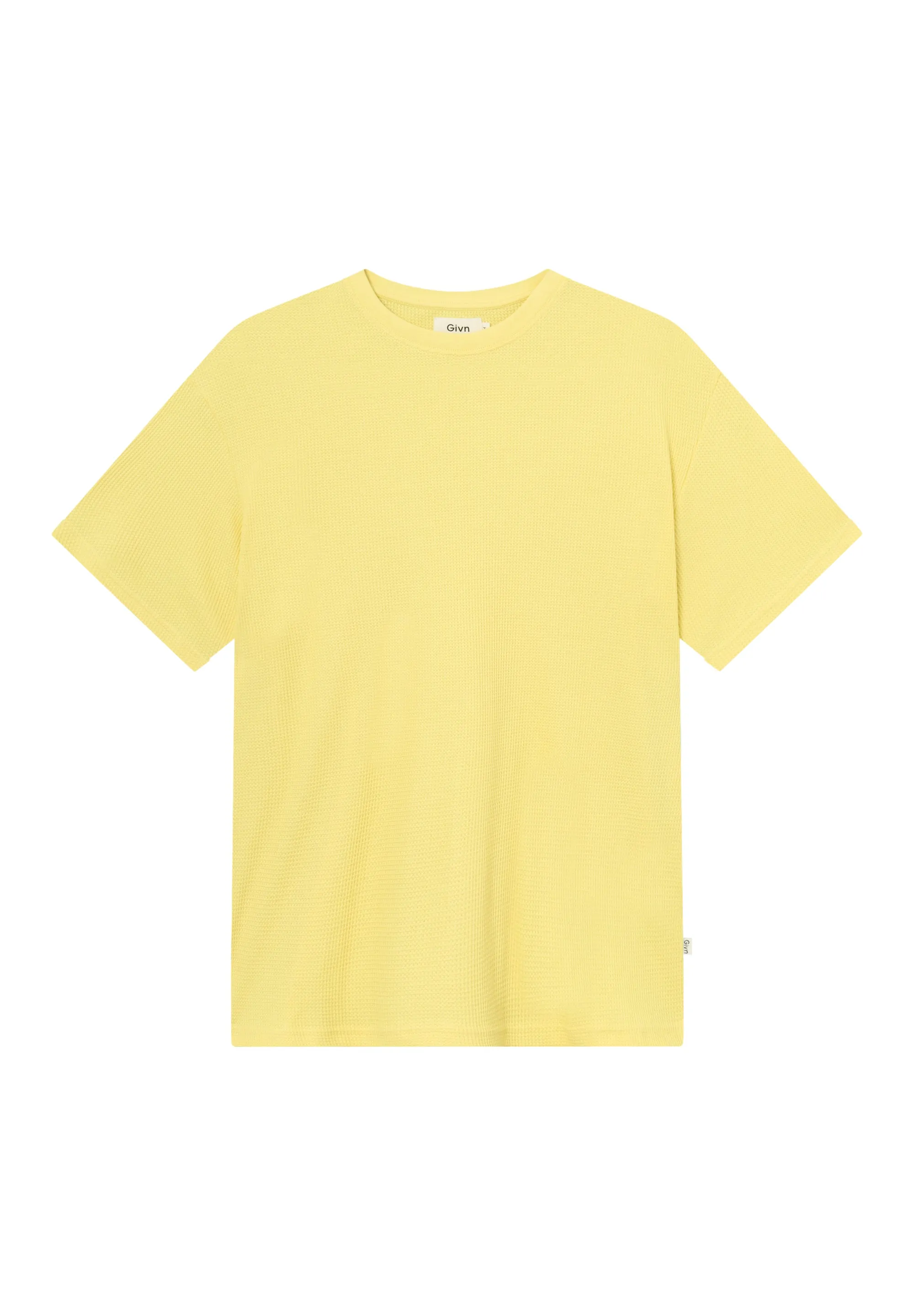 Structured T-shirt GBCLIFF Relaxed Fit Made From Organic Cotton - Lemon (Waffle) Givn Berlin