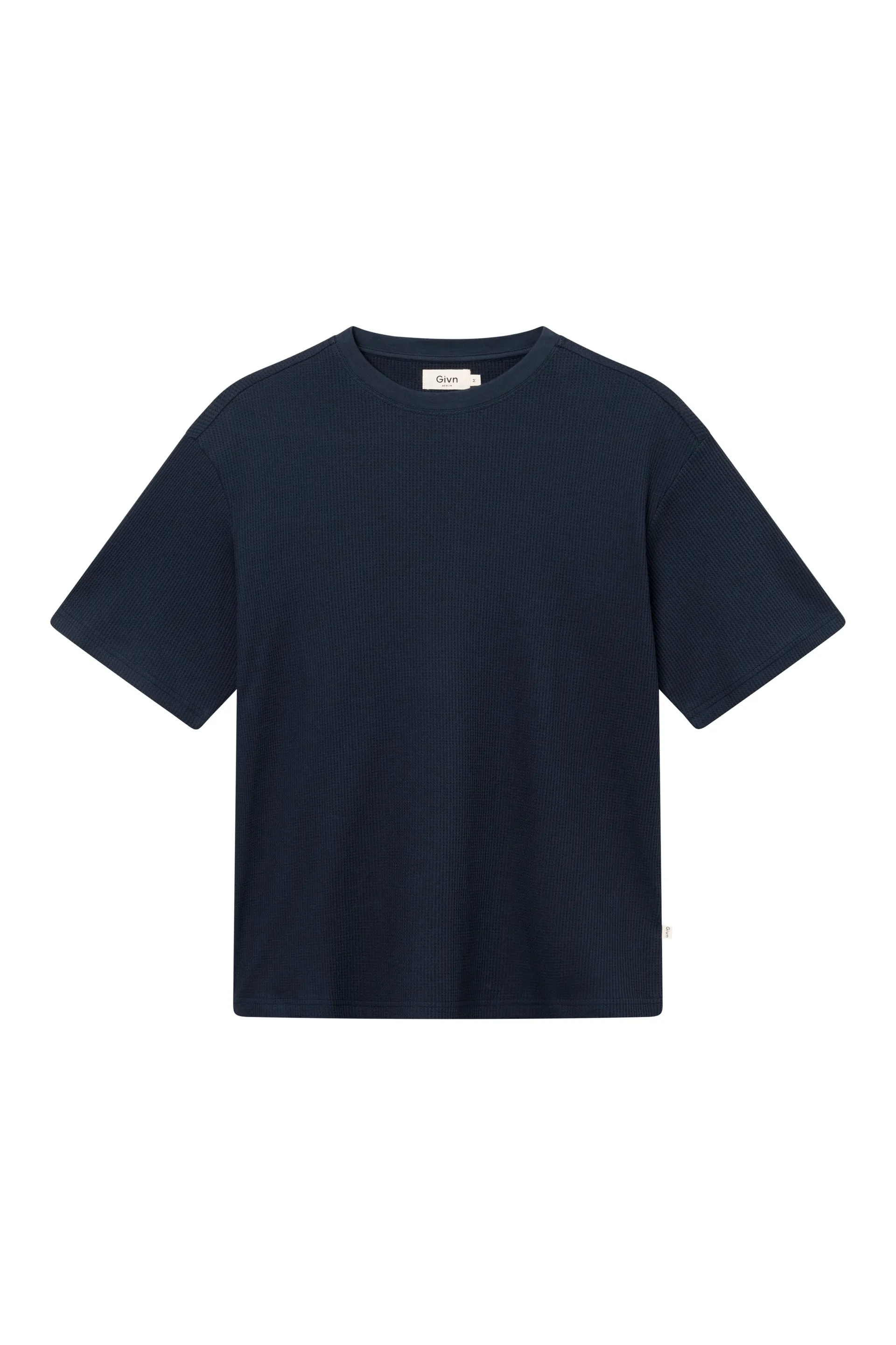 Structured T-shirt GBCLIFF relaxed fit made from organic cotton - Midnight Blue (Waffle) Givn Berlin