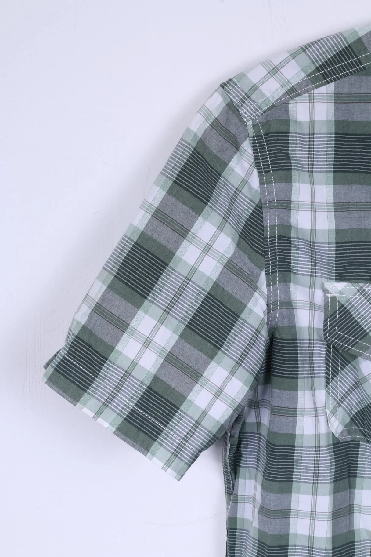 Superdry Mens M Casual Shirt Green Checkered Cotton Japan In Spirit