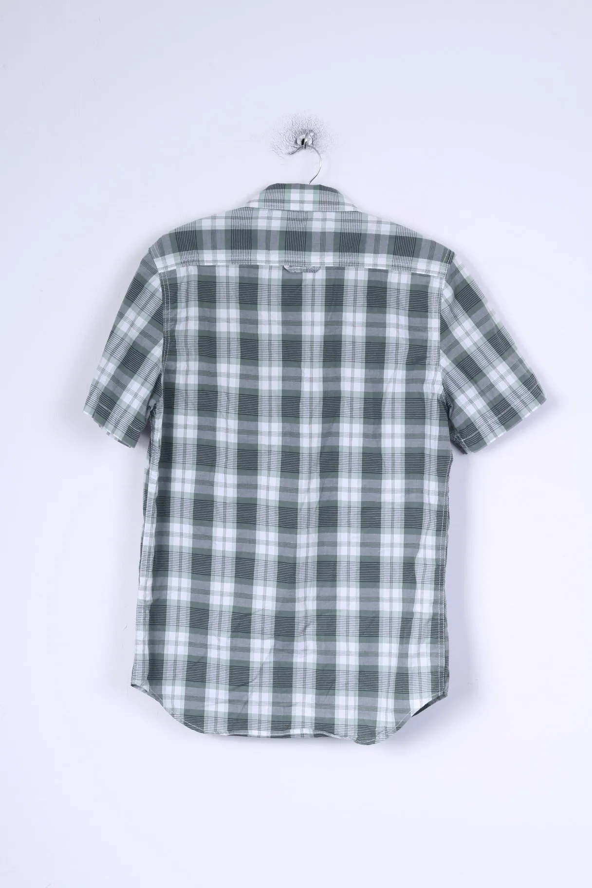 Superdry Mens M Casual Shirt Green Checkered Cotton Japan In Spirit
