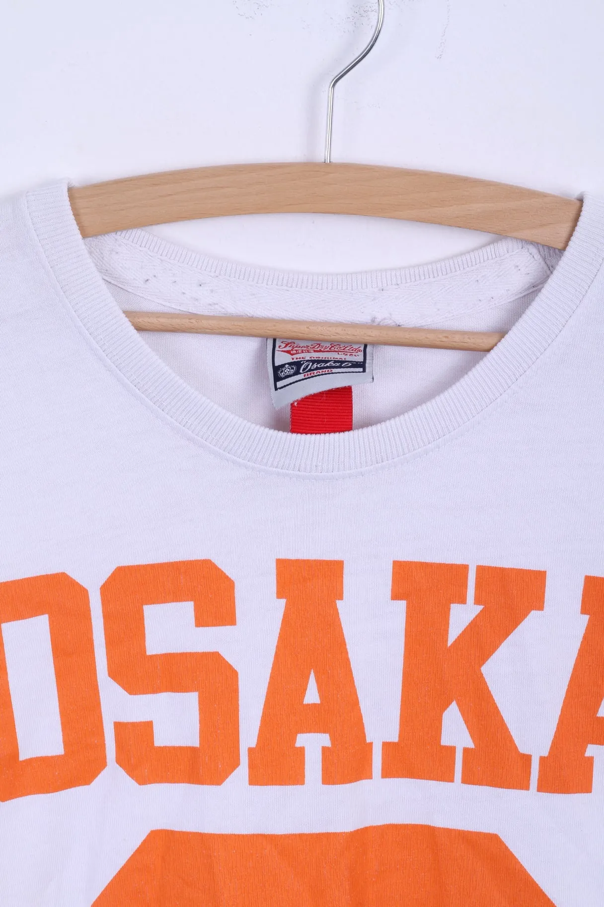Superdry Mens XL T-Shirt White Cotton OSAKA Japan Shirt