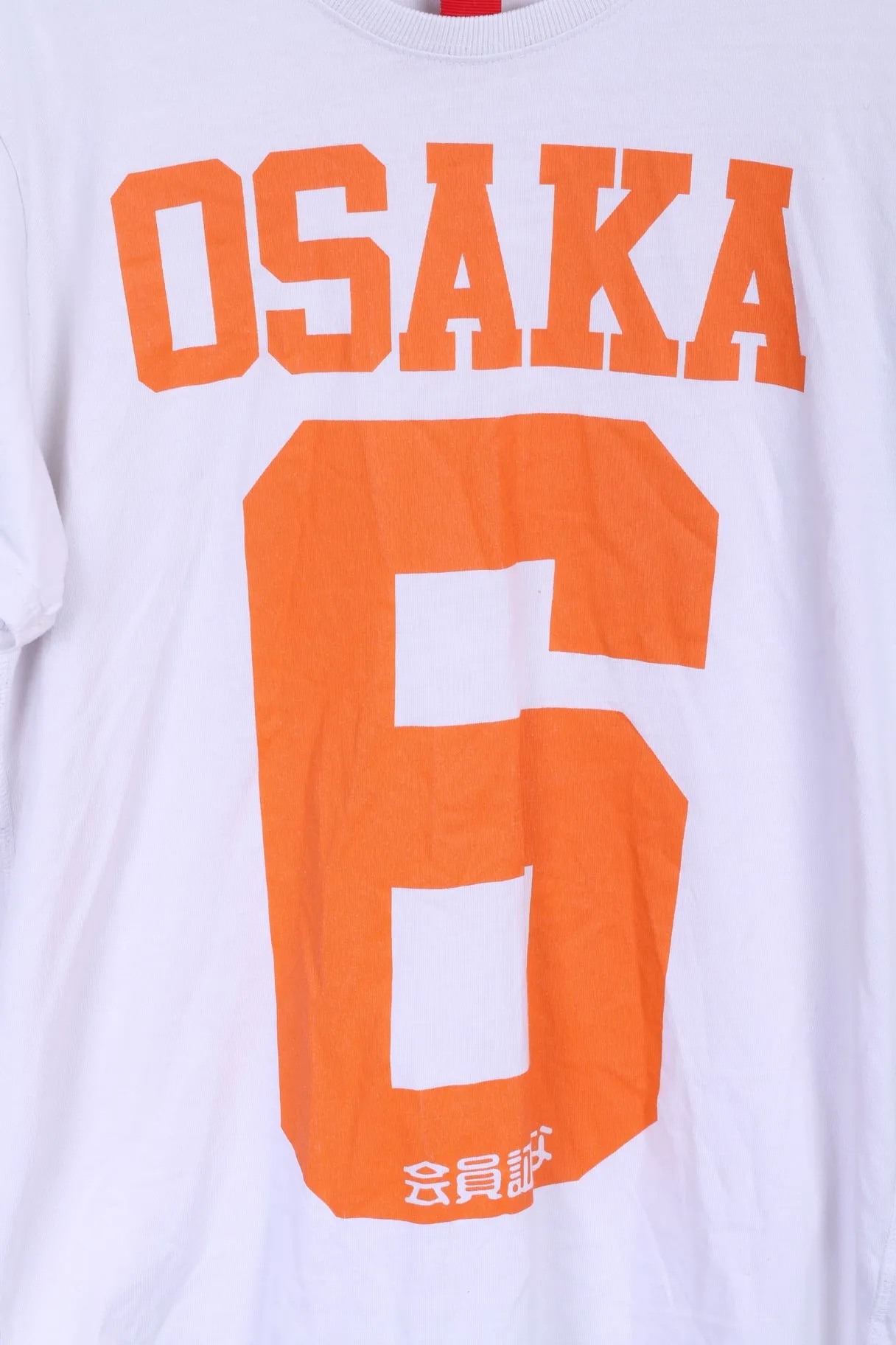 Superdry Mens XL T-Shirt White Cotton OSAKA Japan Shirt
