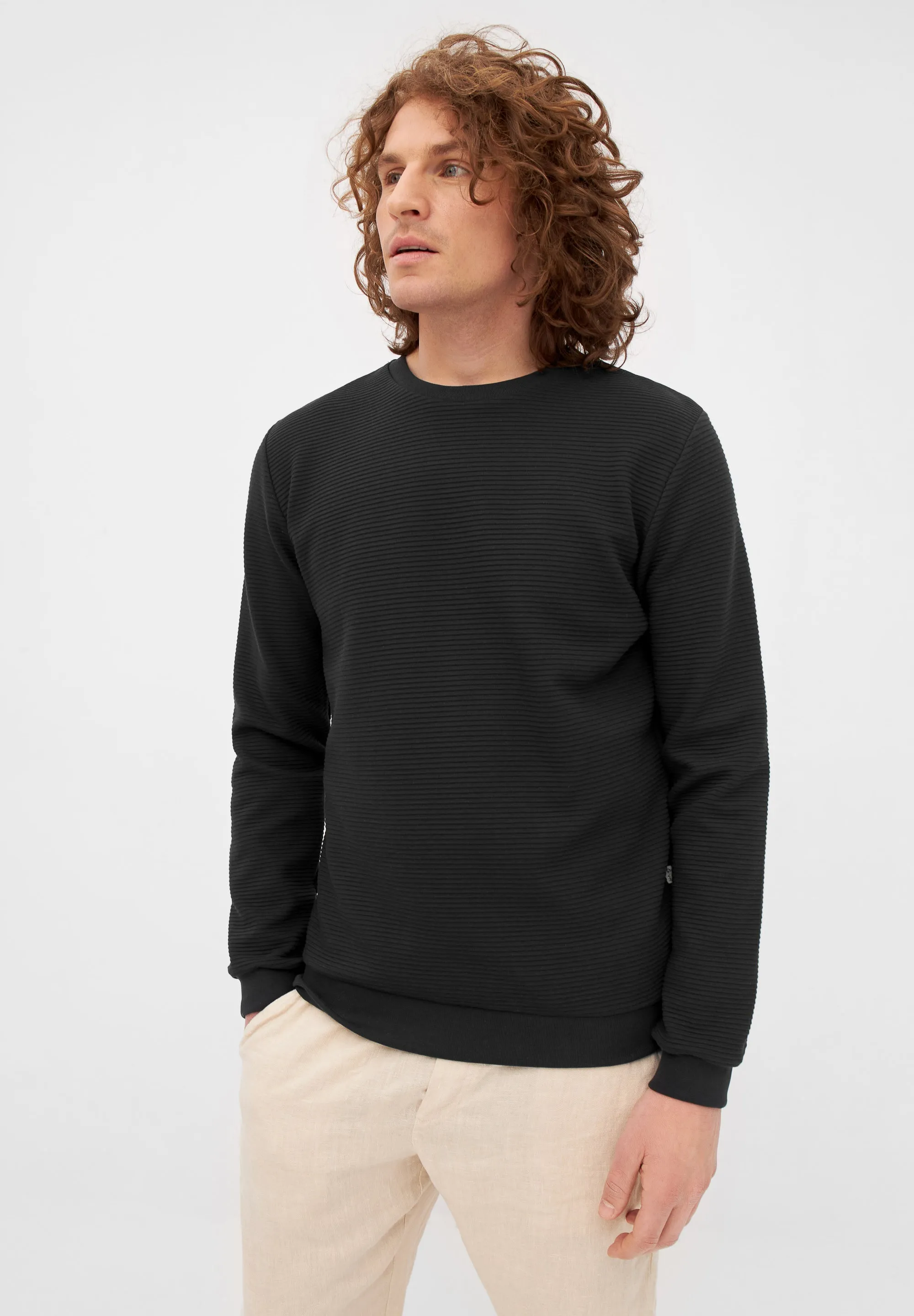 Sweater CANTON organic cotton - Black (Rib) Givn Berlin