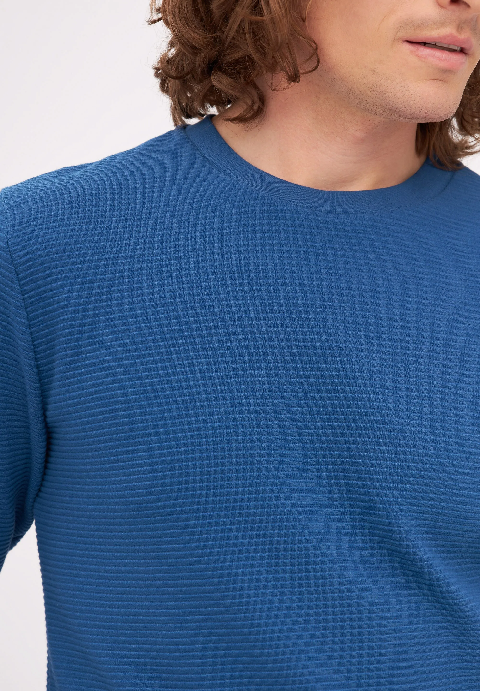 Sweater CANTON organic cotton - Ocean Blue (Rib) Givn Berlin