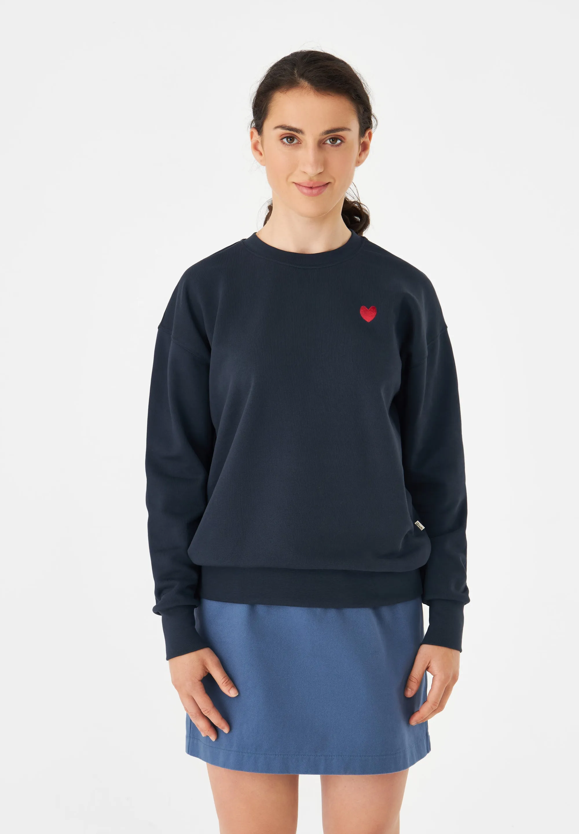 Sweater GBNURI (Heart) Relaxed Fit Made From Organic Cotton - Midnight Blue Givn Berlin