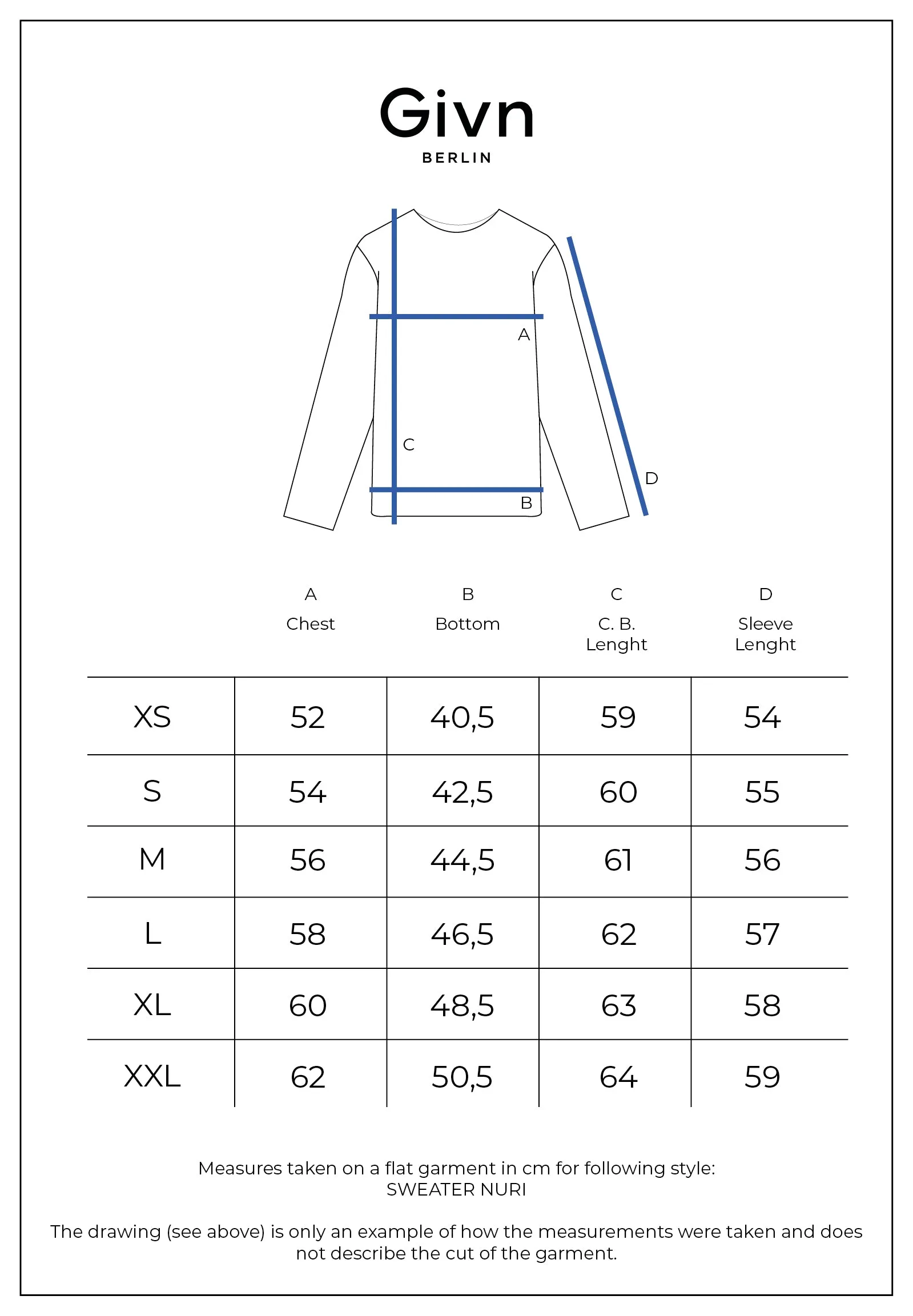 Sweater GBNURI (Heart) Relaxed Fit Made From Organic Cotton - Midnight Blue Givn Berlin