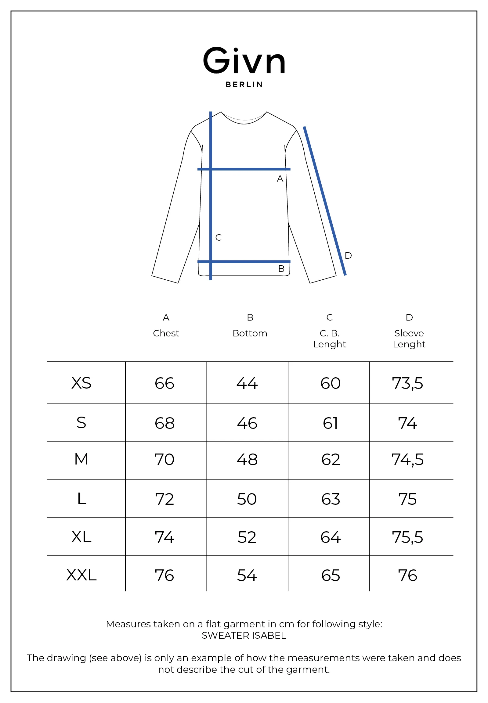 Sweater ISABEL organic cotton - Ocean Blue (Rib) Givn Berlin