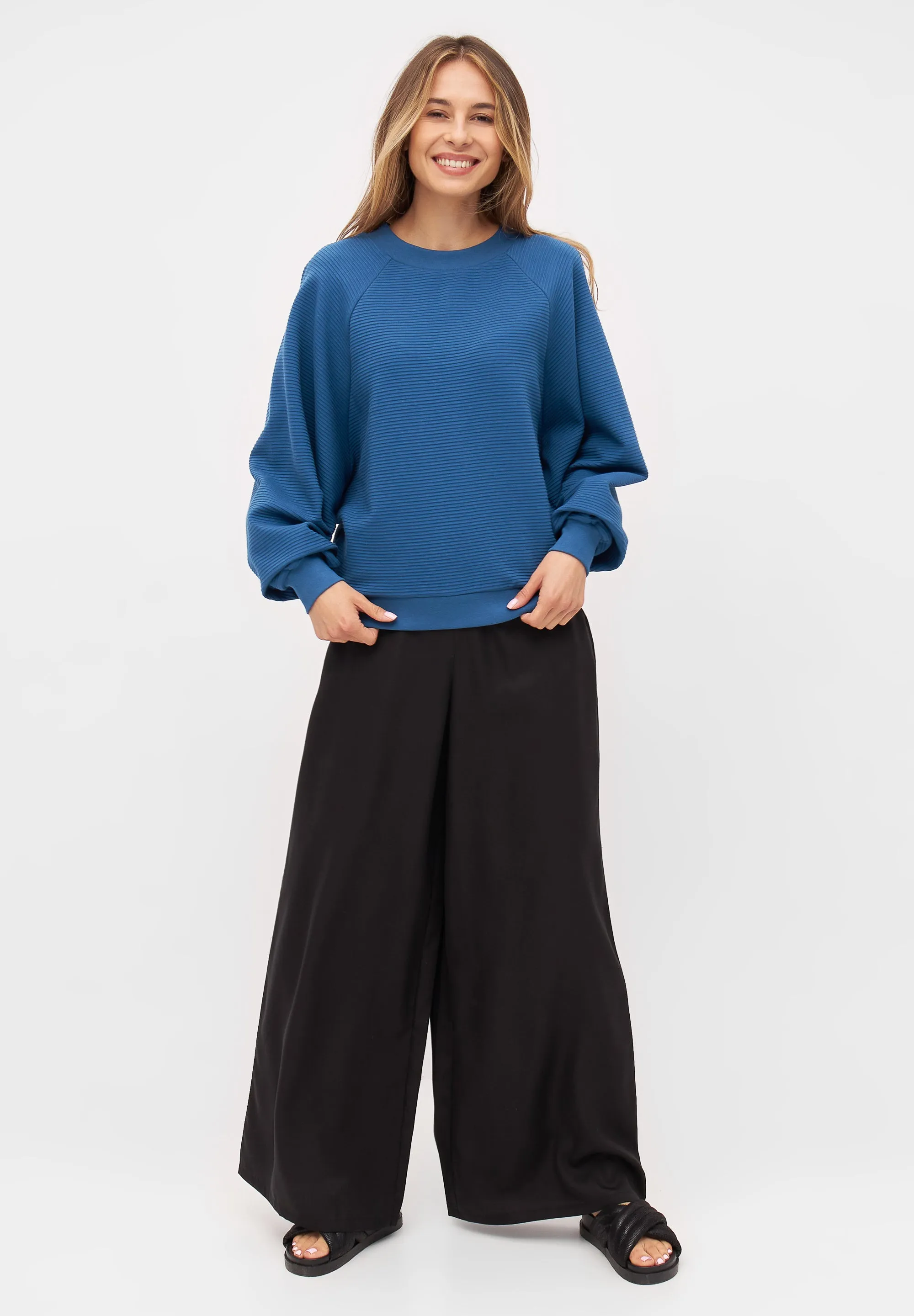 Sweater ISABEL organic cotton - Ocean Blue (Rib) Givn Berlin