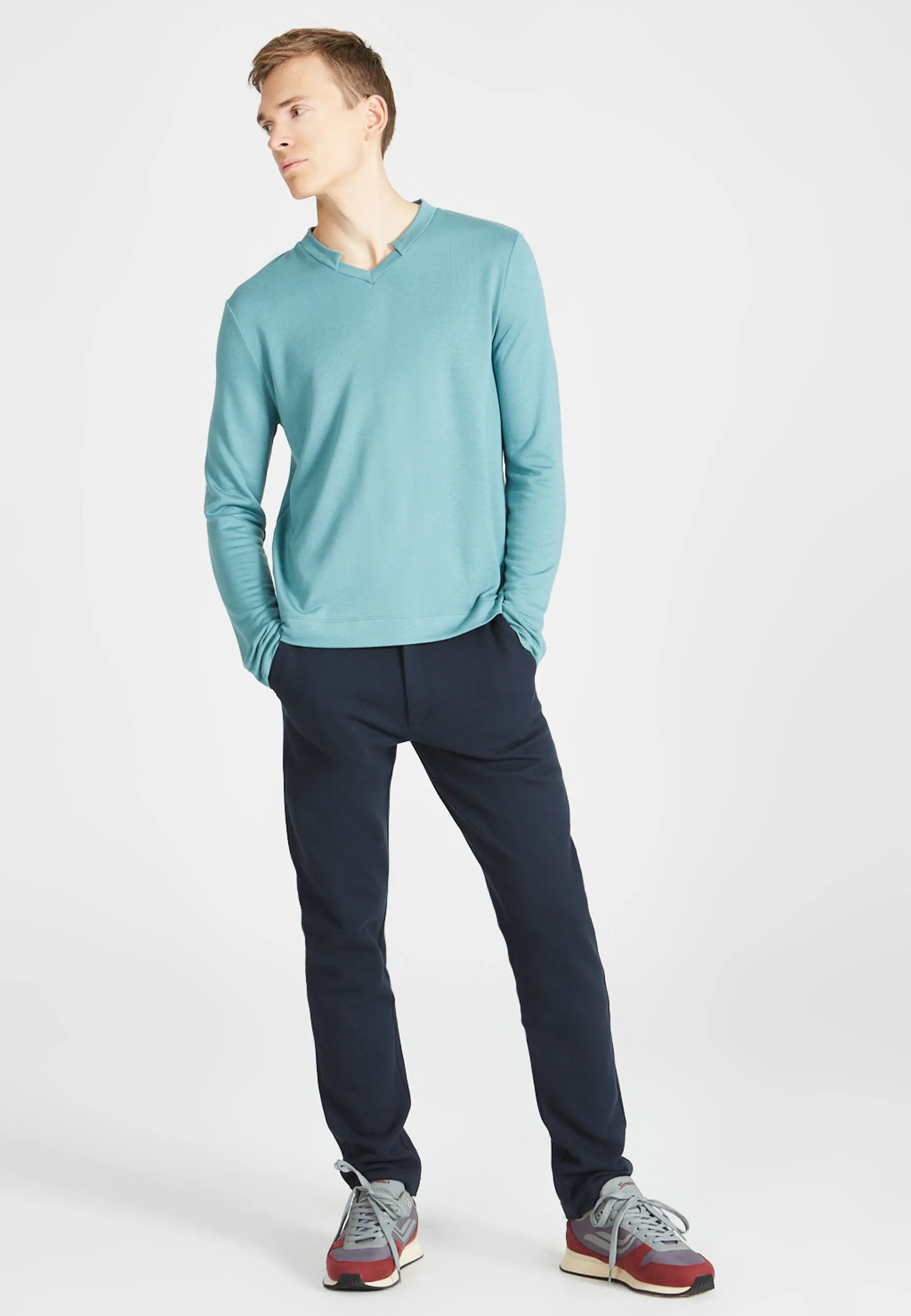 Sweater MATEO in TENCEL™ Modal - Petrol Givn Berlin