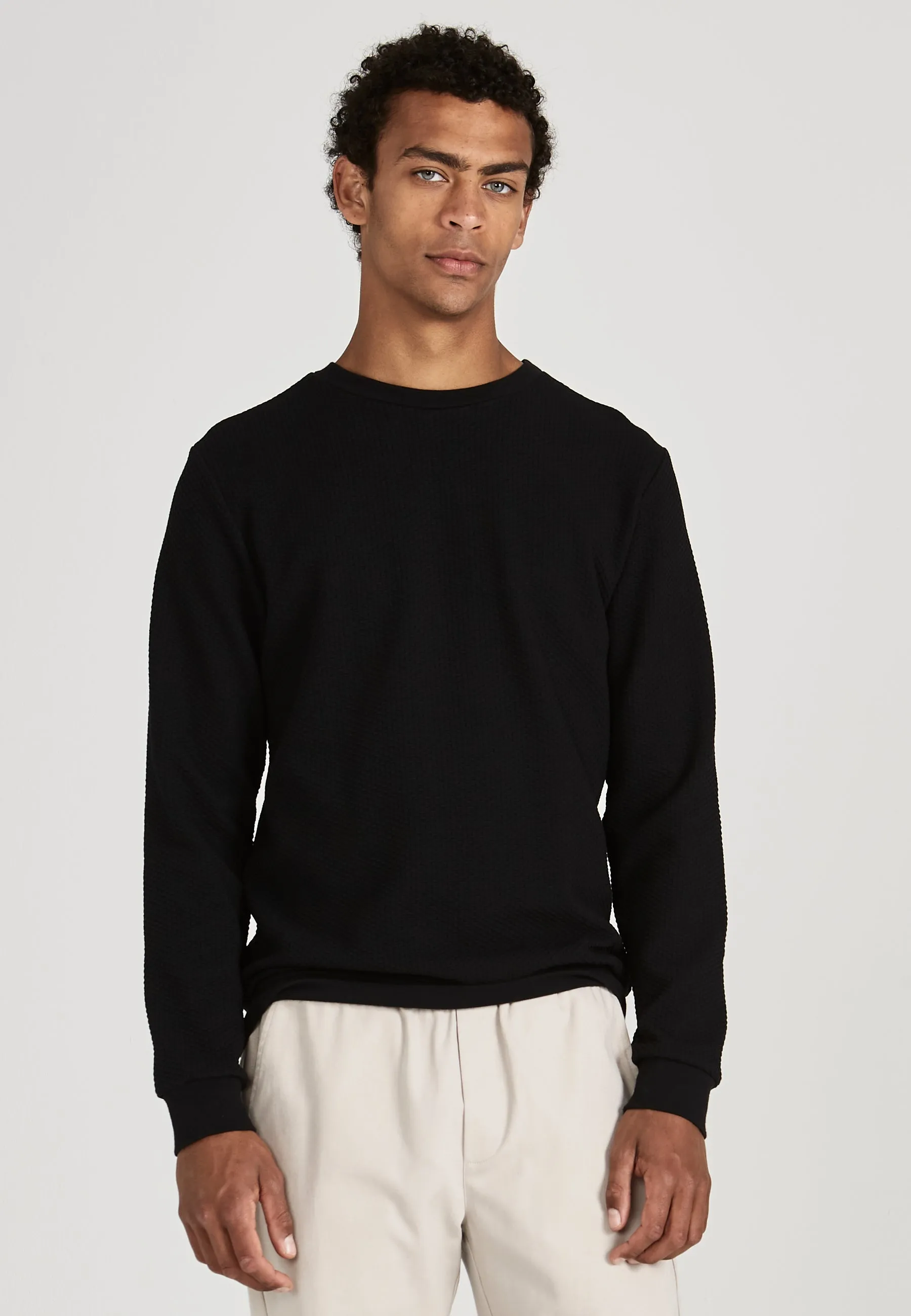 Sweatshirt CANTON organic cotton - Black (Waffle) Givn Berlin