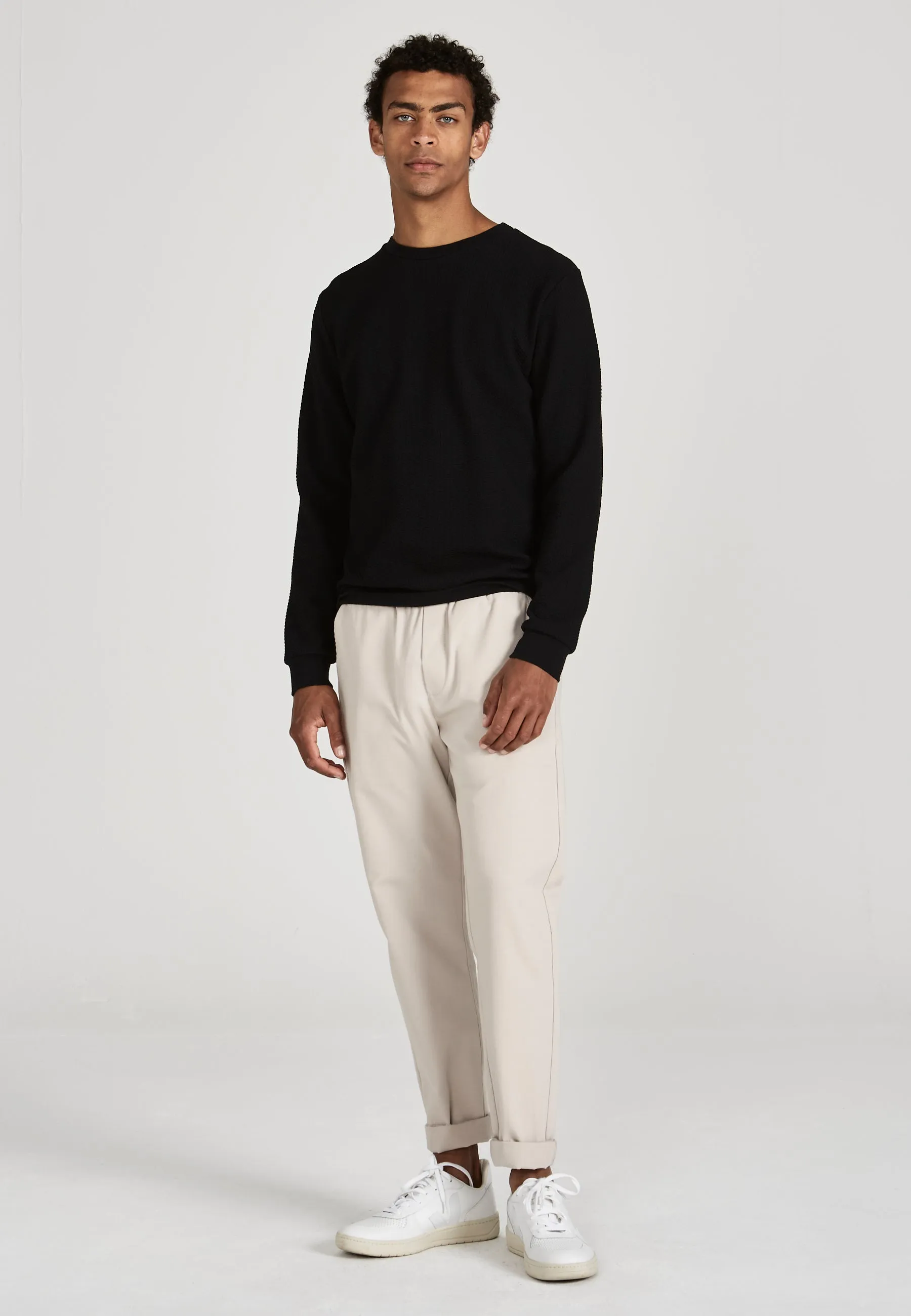 Sweatshirt CANTON organic cotton - Black (Waffle) Givn Berlin