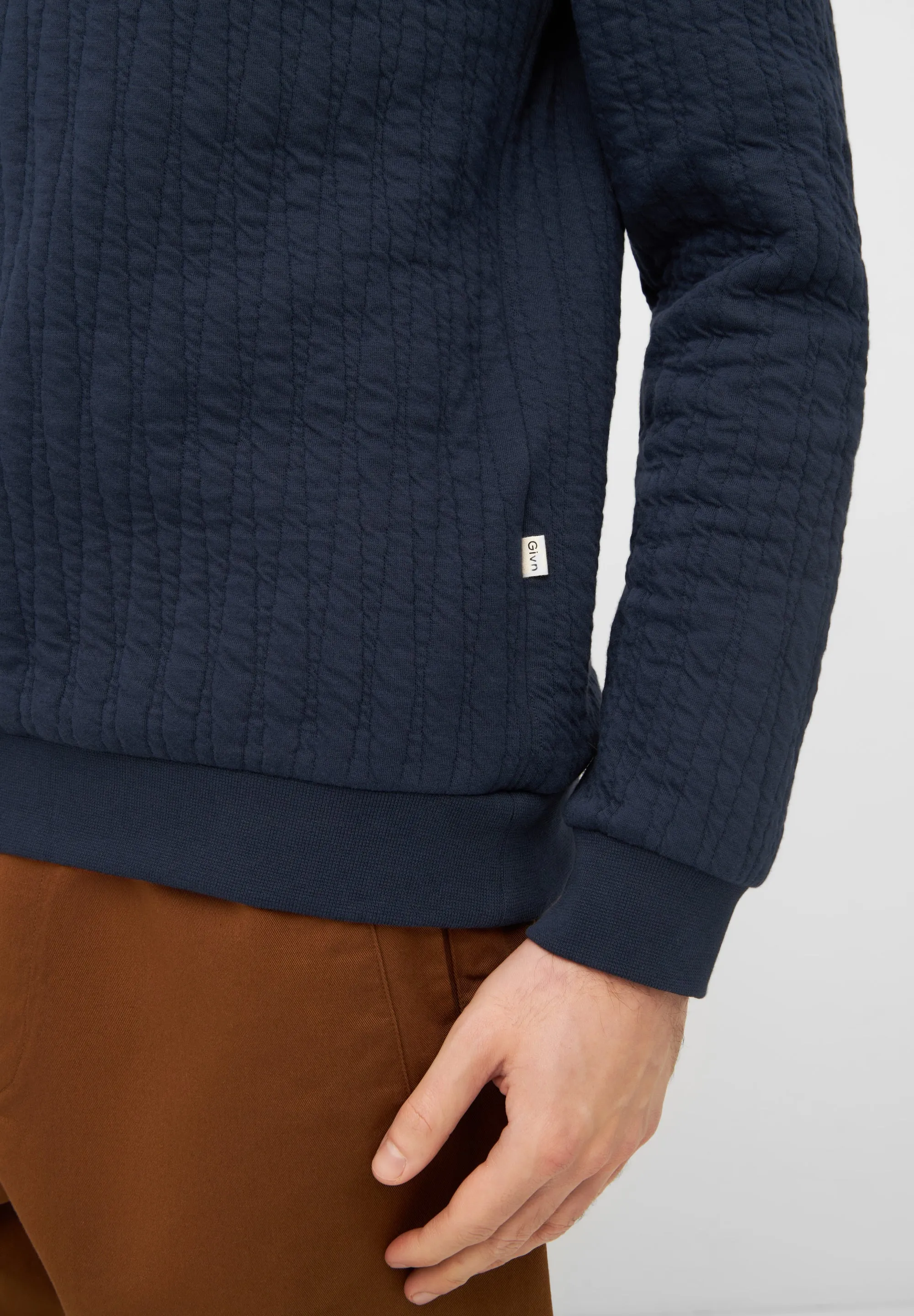 Sweatshirt CANTON organic cotton - Midnight Blue (Lines) Givn Berlin