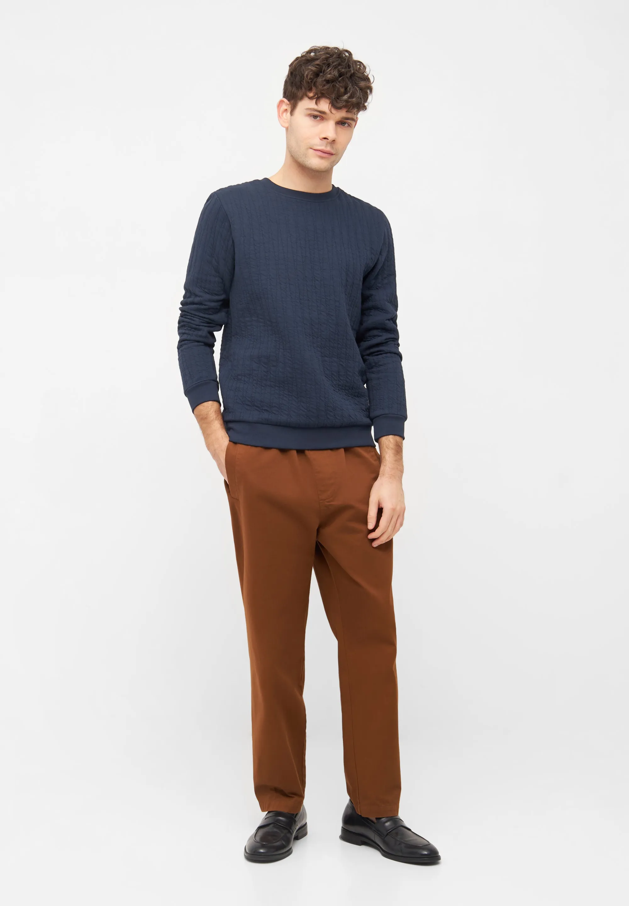 Sweatshirt CANTON organic cotton - Midnight Blue (Lines) Givn Berlin