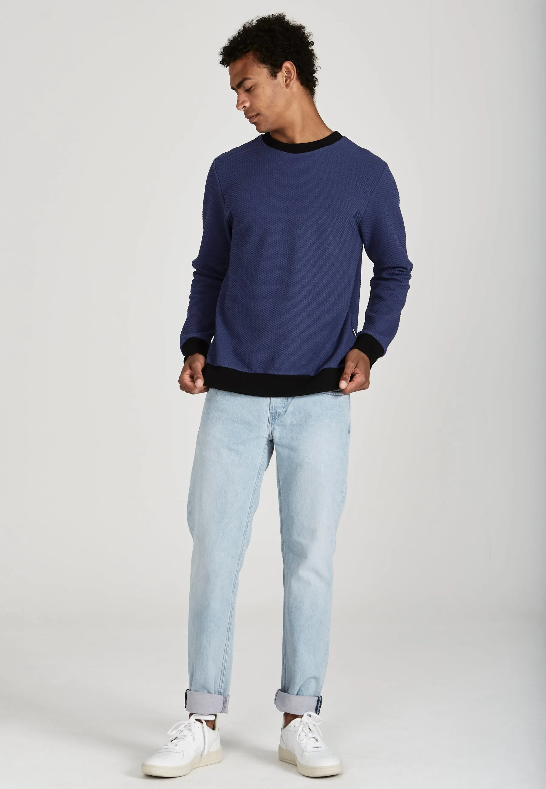 Sweatshirt CANTON organic cotton - Navy Blue (Waffle) Givn Berlin